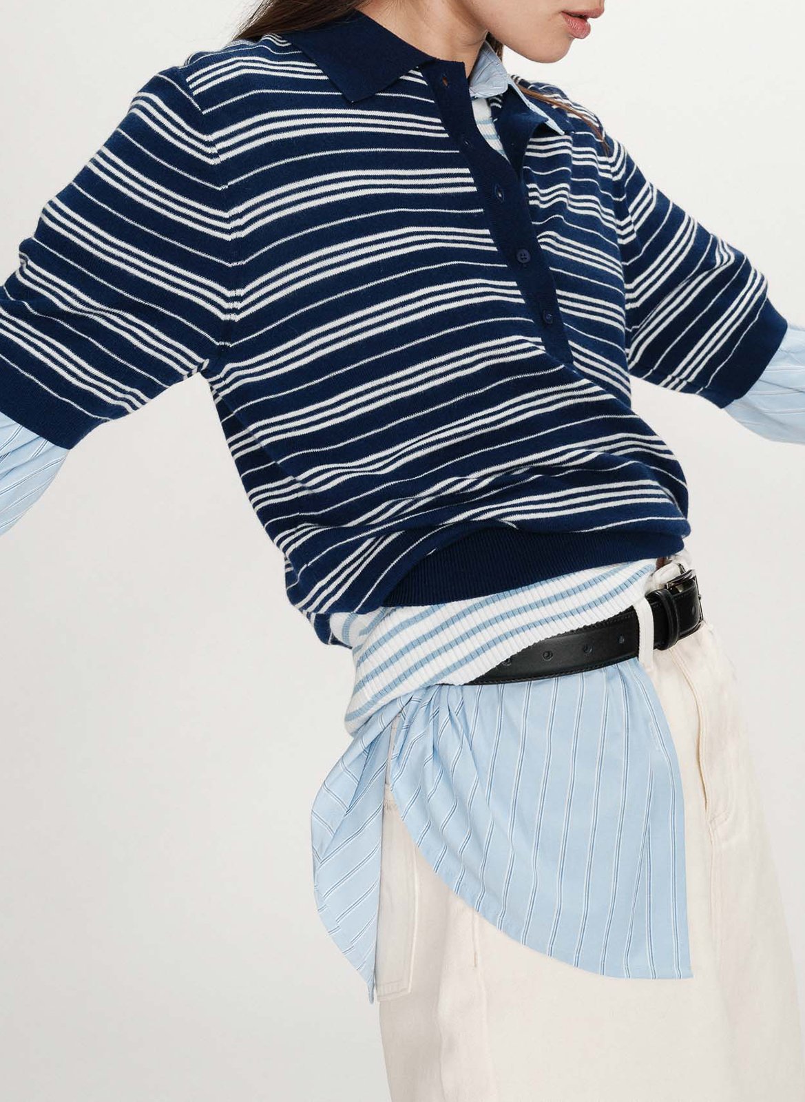 Polo à rayures GRACE ET MILA Bleu