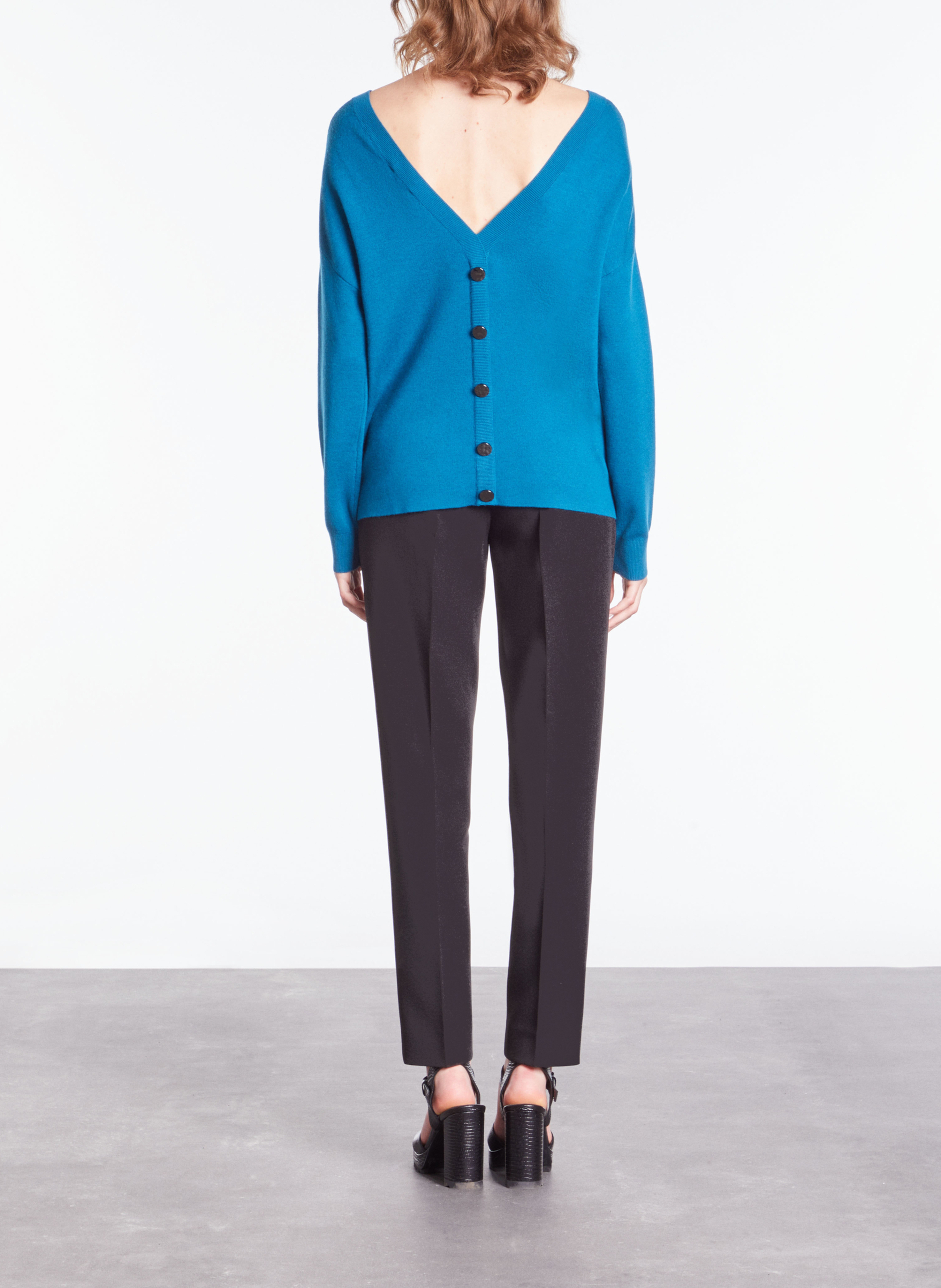 Pull col rond en laine mélangée  THE KOOPLES Bleu