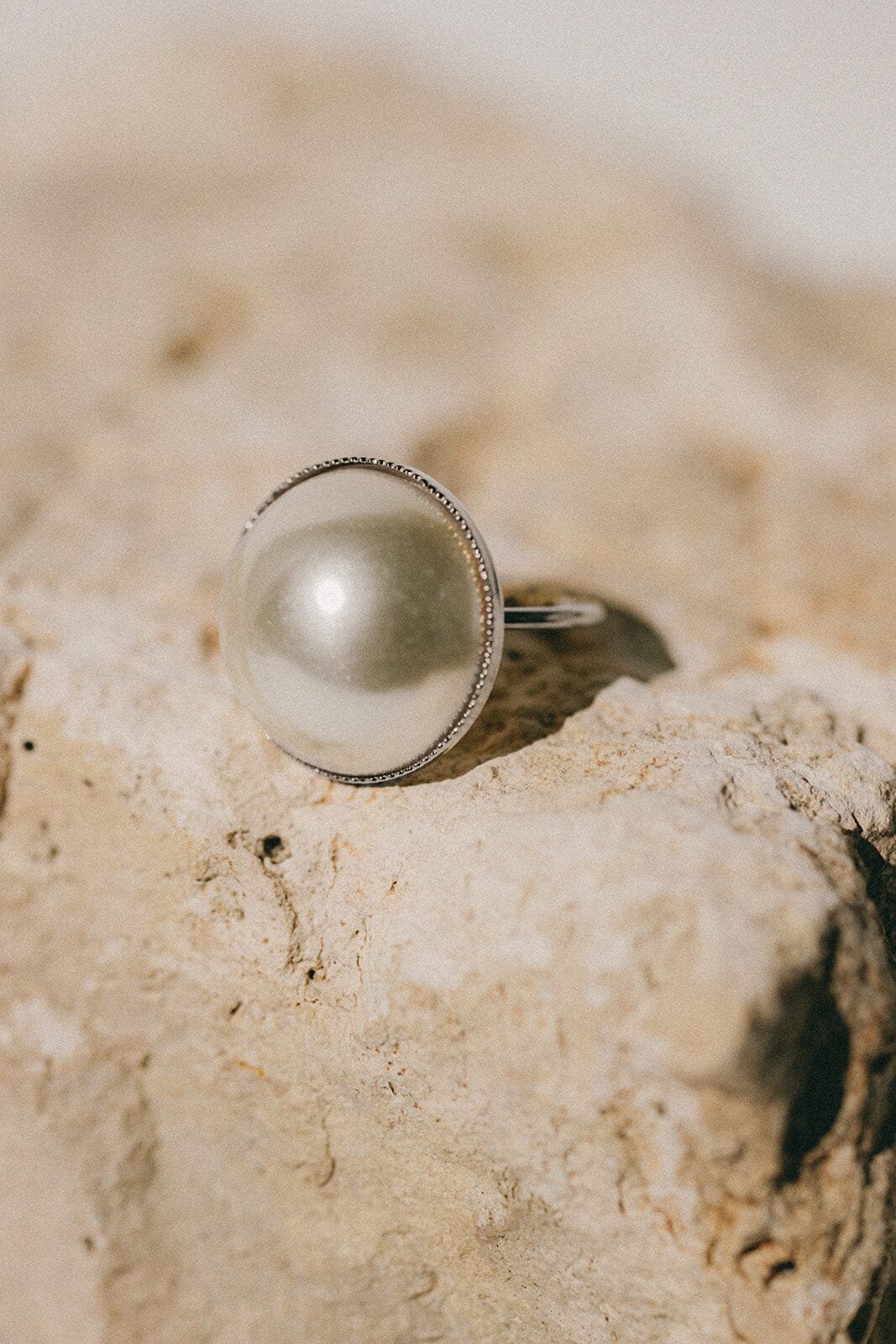 Maxi gold-plated pearl ring MONSIEUR SIMONE Silver