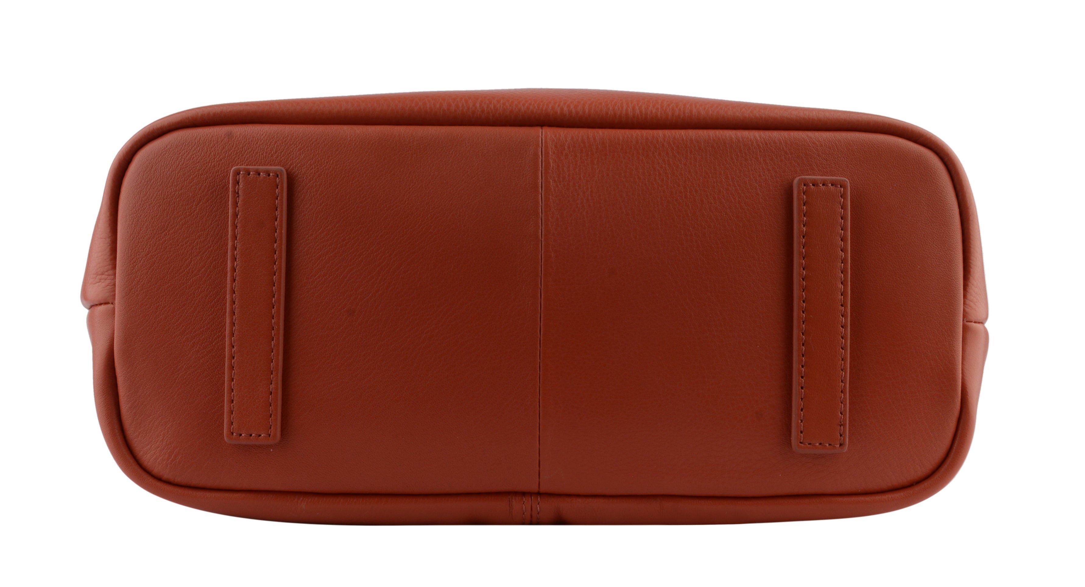 Calfskin leather shoulder bag POURCHET Orange