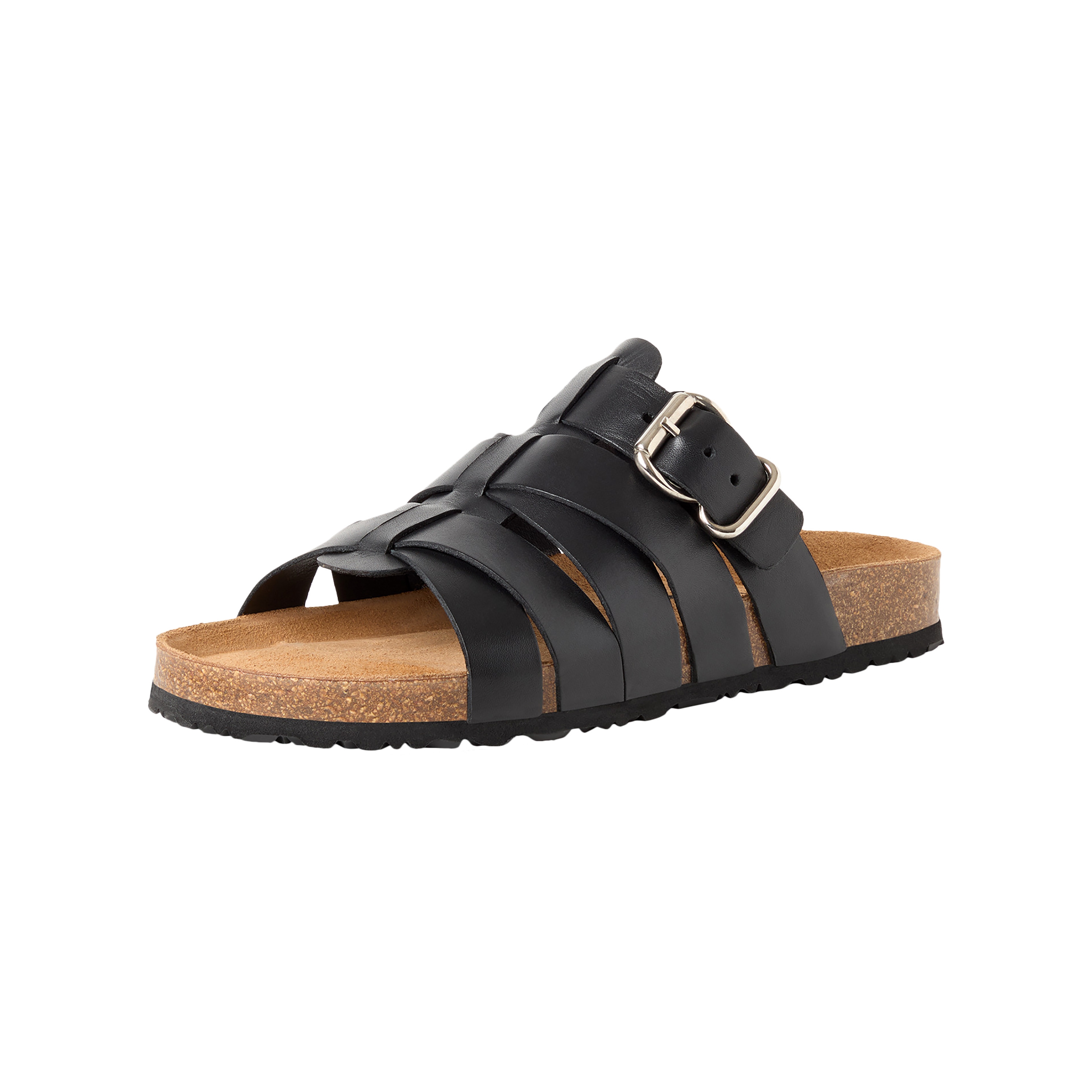 Sandales plates cuir TAMARIS Noir