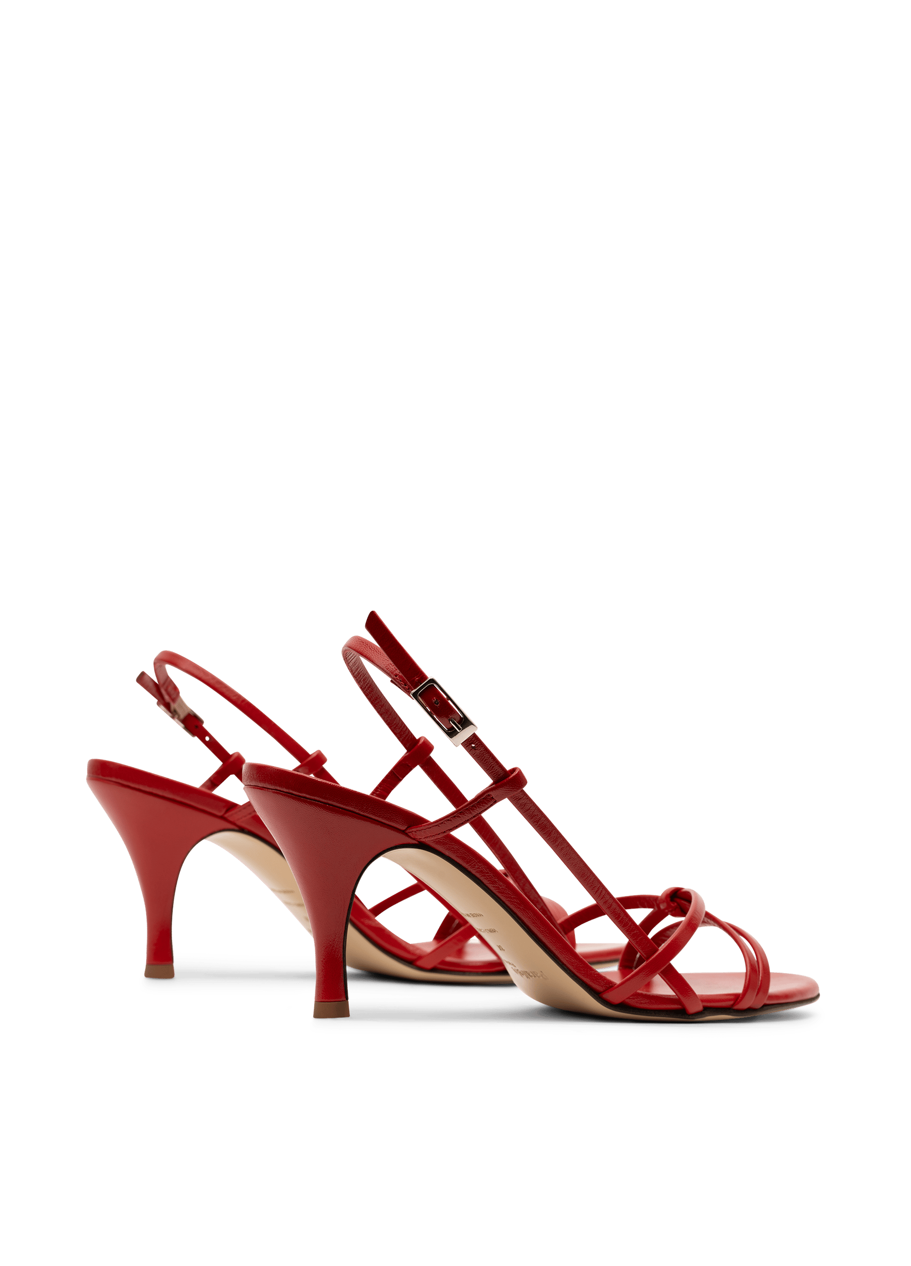 Sandales en cuir nappa rouge PARALLELE PARIS Rouge