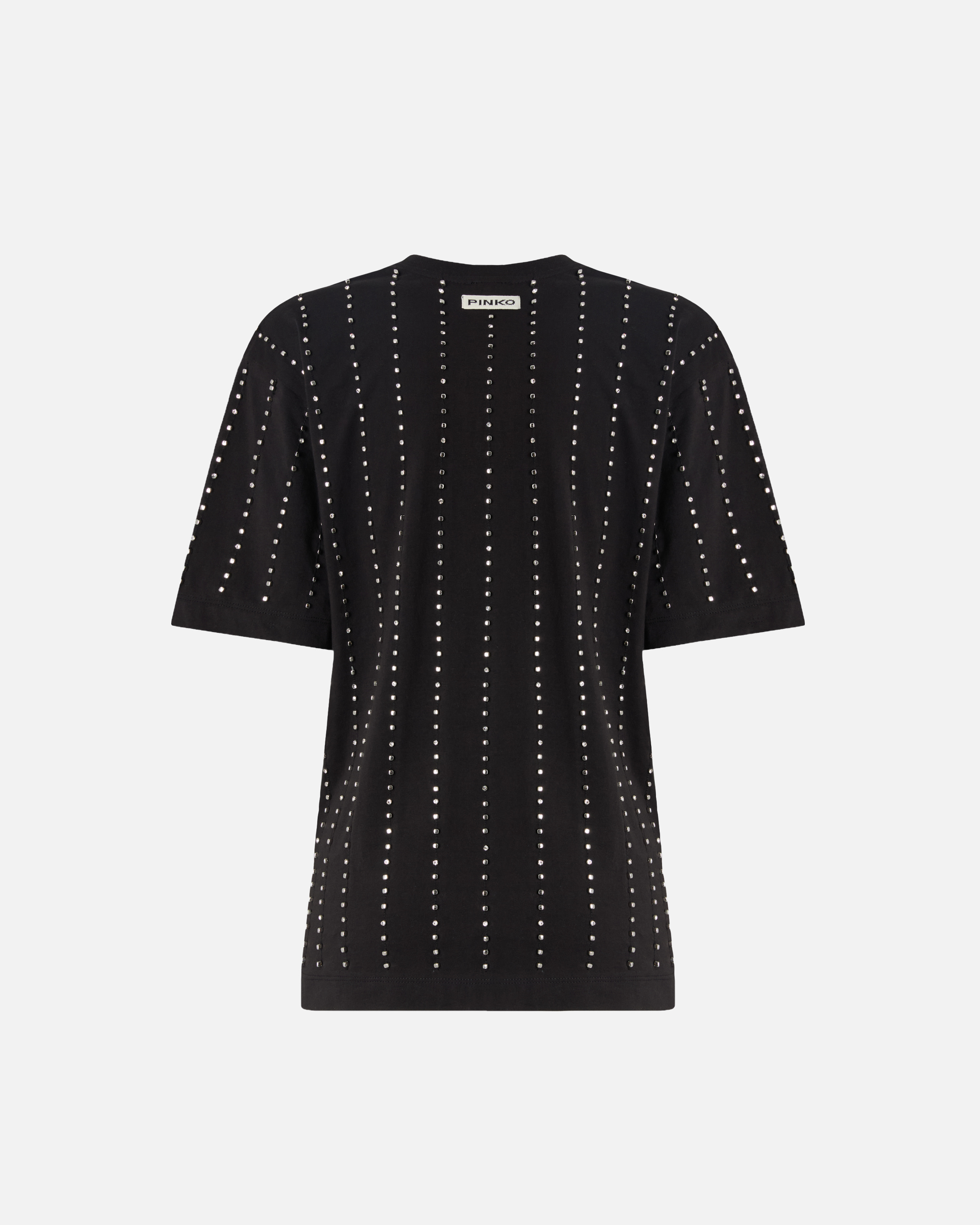 T-shirt à rayures bijoux PINKO Noir