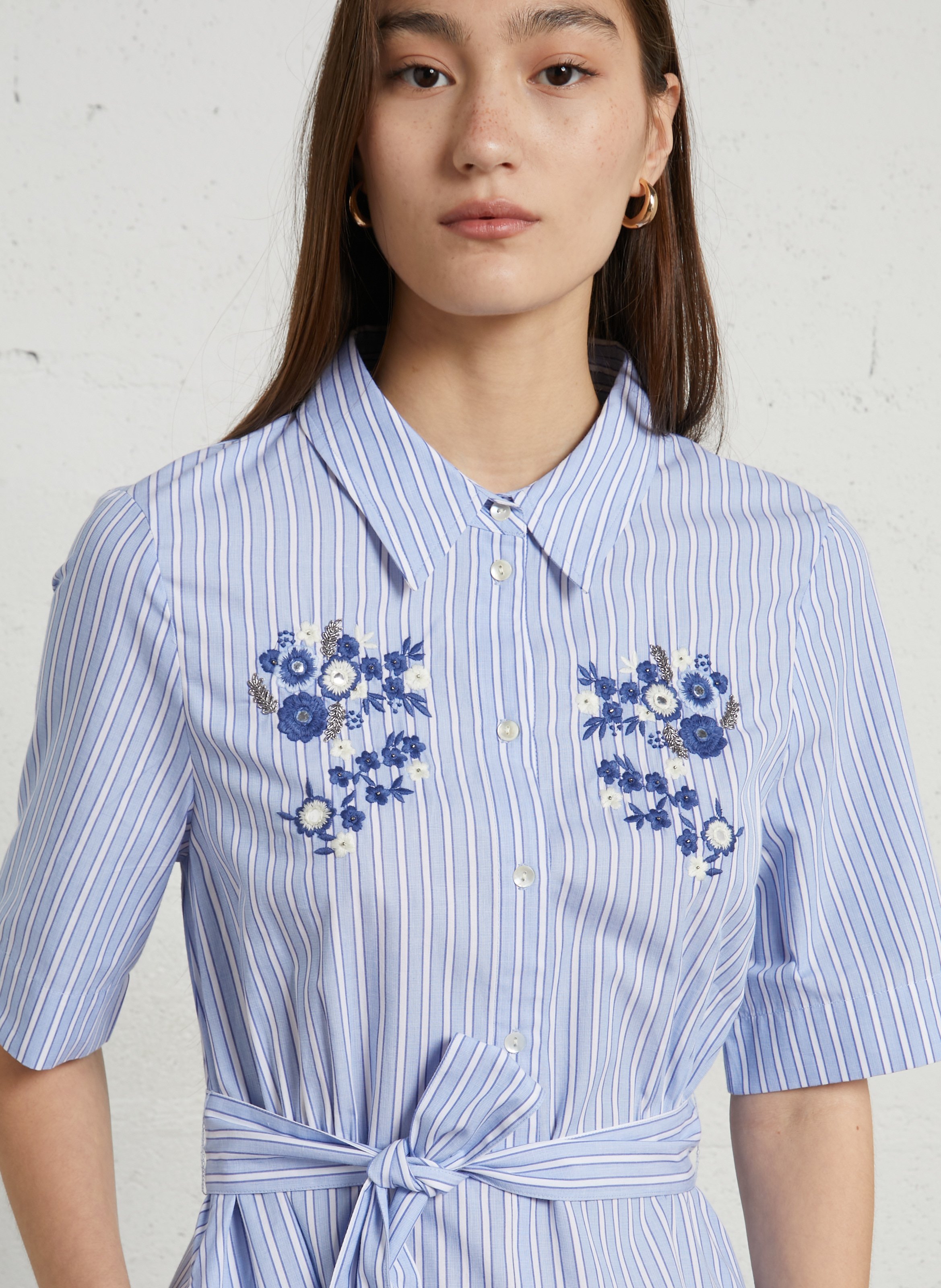 Long A-line cotton dress BELLA JONES Blue