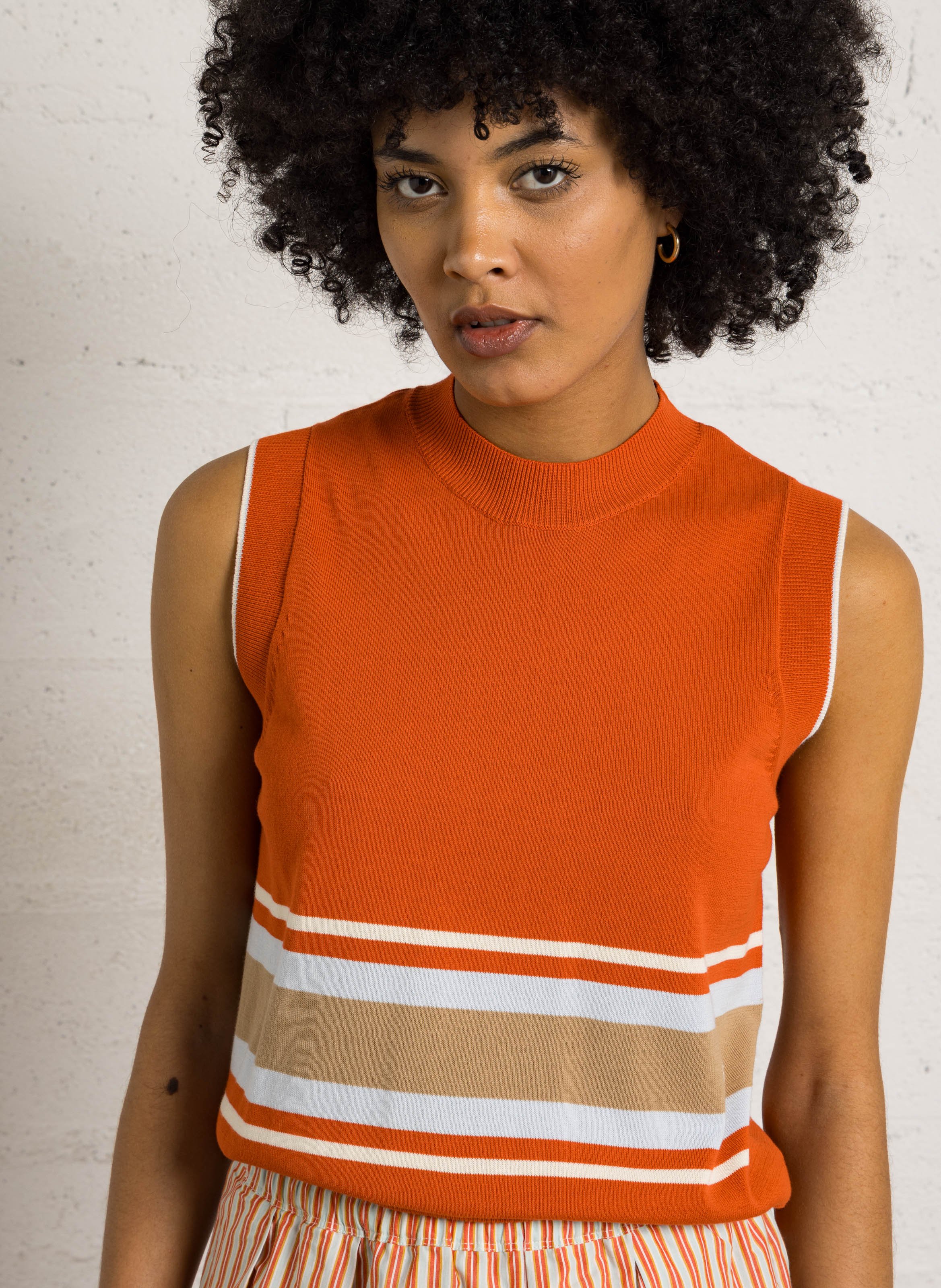 Pull col rond en coton MOISMONT Rouge