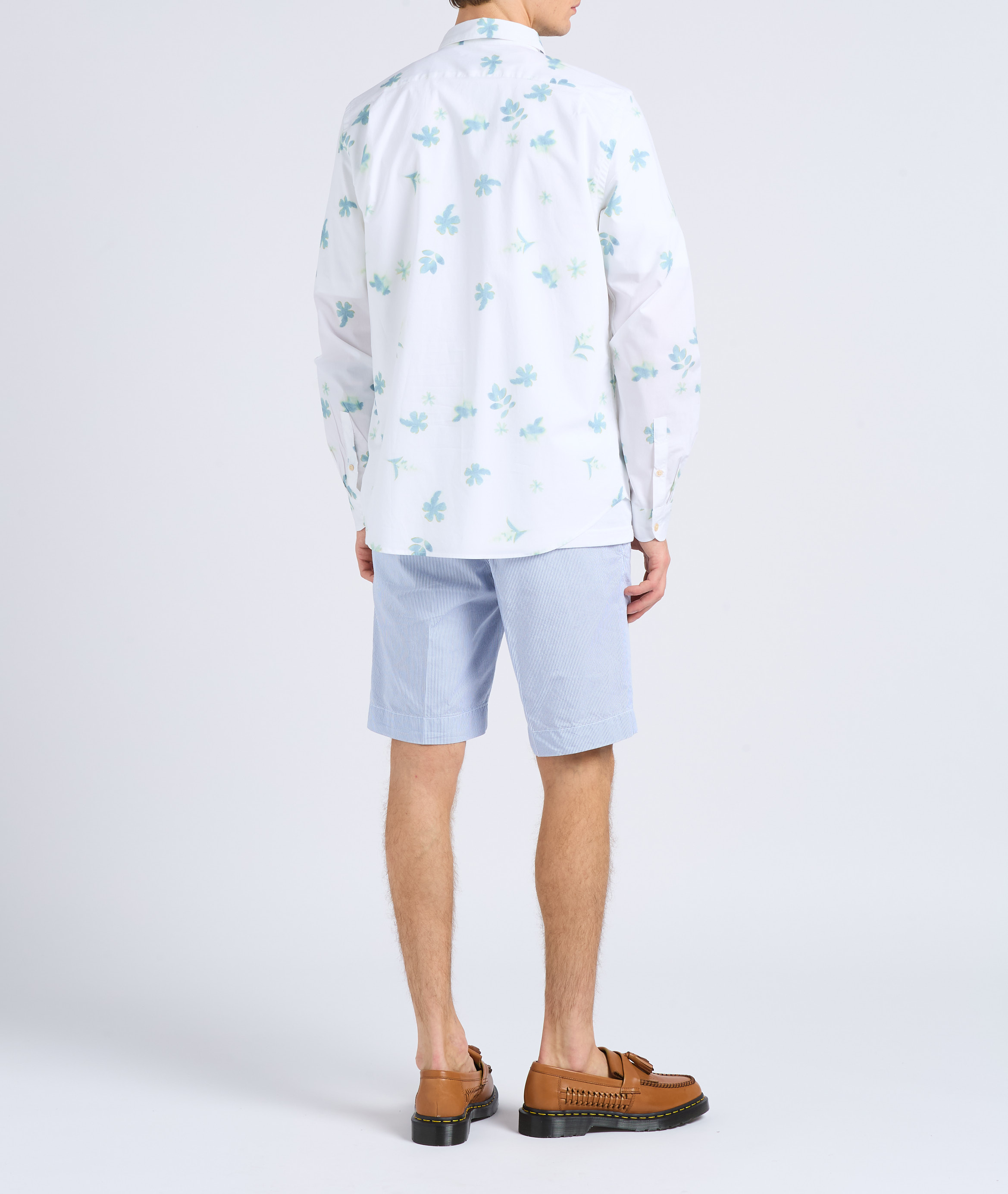 Printed organic cotton shirt with classic collar PAUL SMITH White