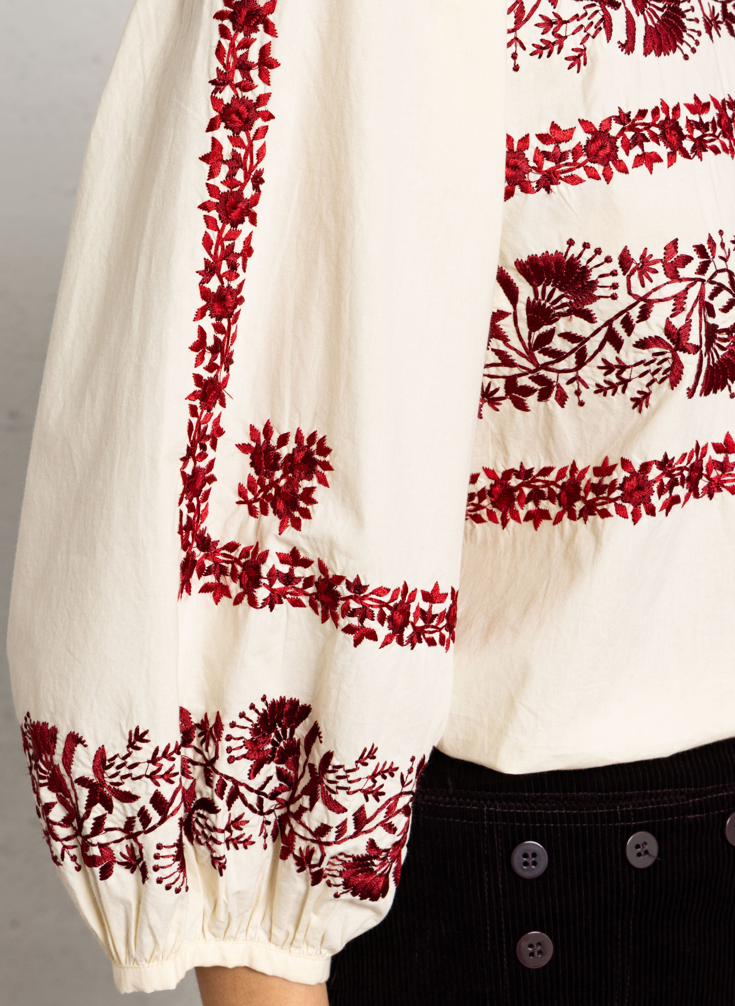 Loose-fit cotton top ANTIK BATIK White