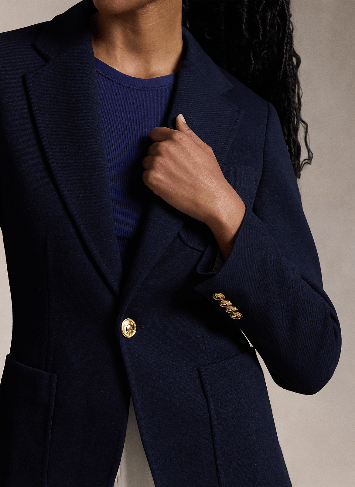 Veste de tailleur cintrée à logo  POLO RALPH LAUREN Bleu