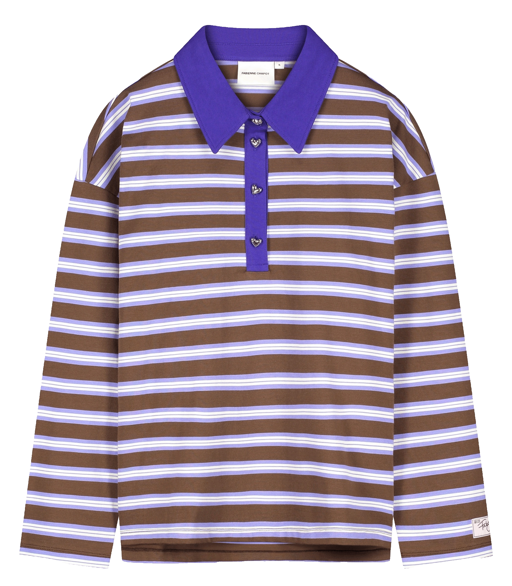 Polo kraag sweater van biologisch katoen FABIENNE CHAPOT Violet