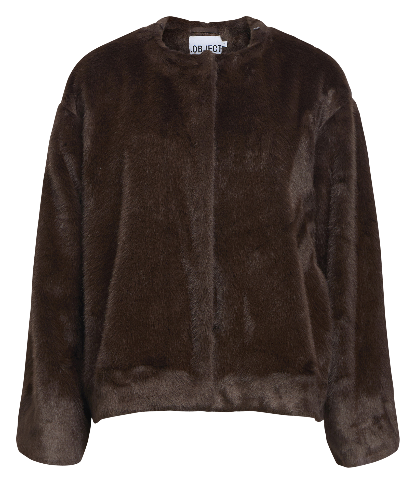 Manteau effet fourrure à col amovible OBJECT Marron