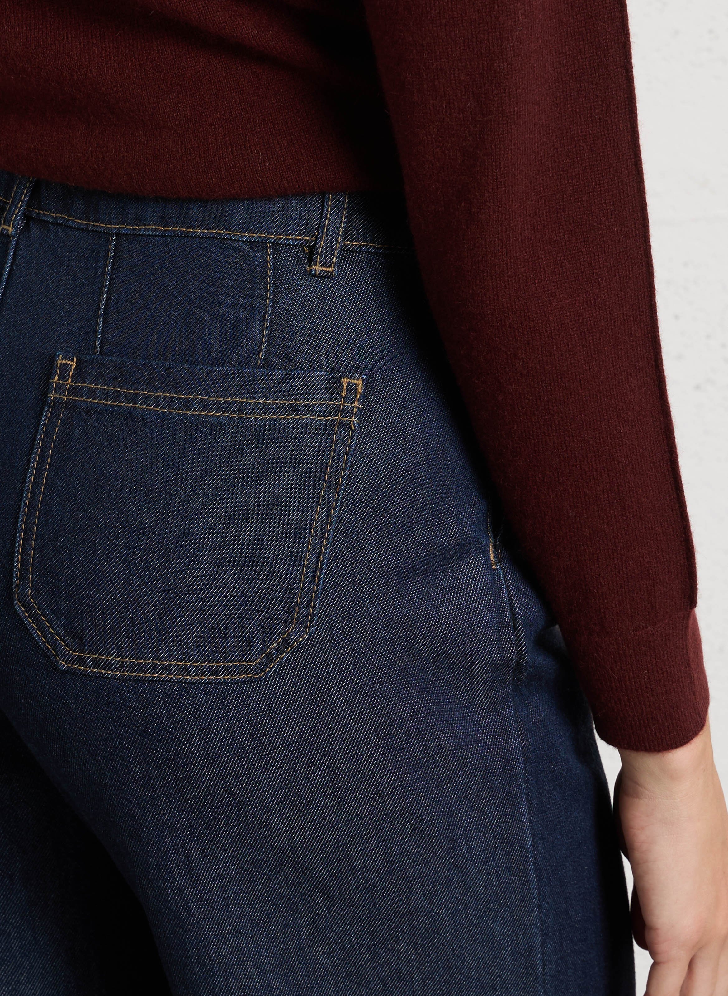 Pantalon large denim  MAISON 123 Bleu