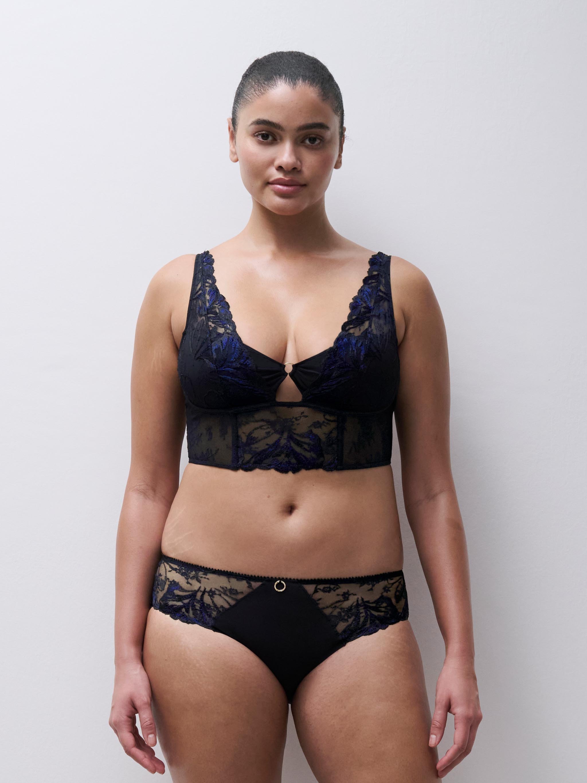 Floral Embroidered Bustier CHANTELLE Black