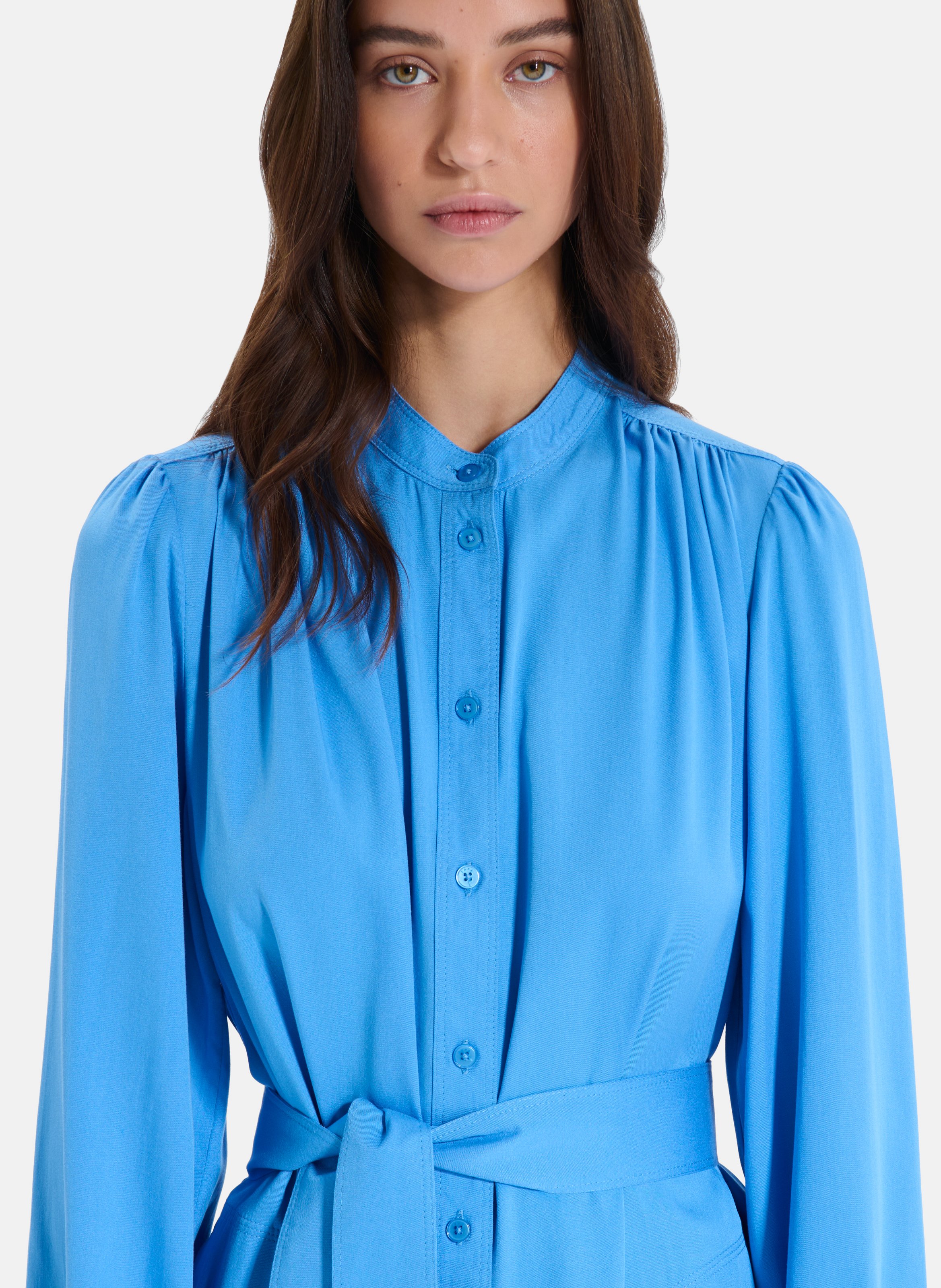 Robe midi col rond ZAPA Bleu