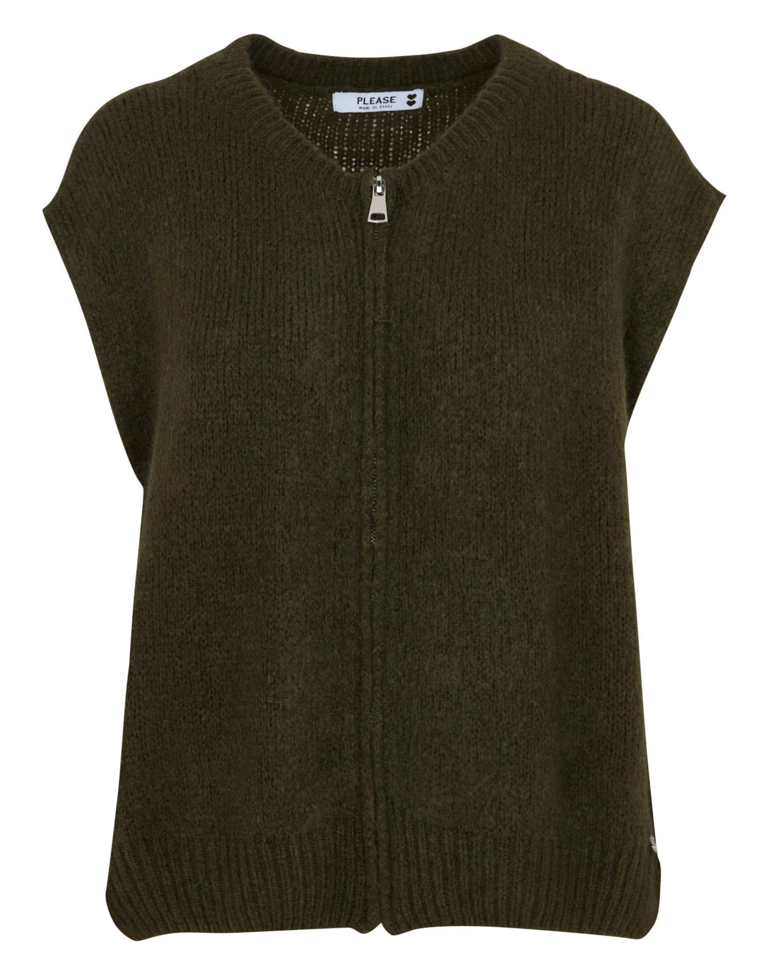 Effen mouwloos vest met ritssluiting PLEASE