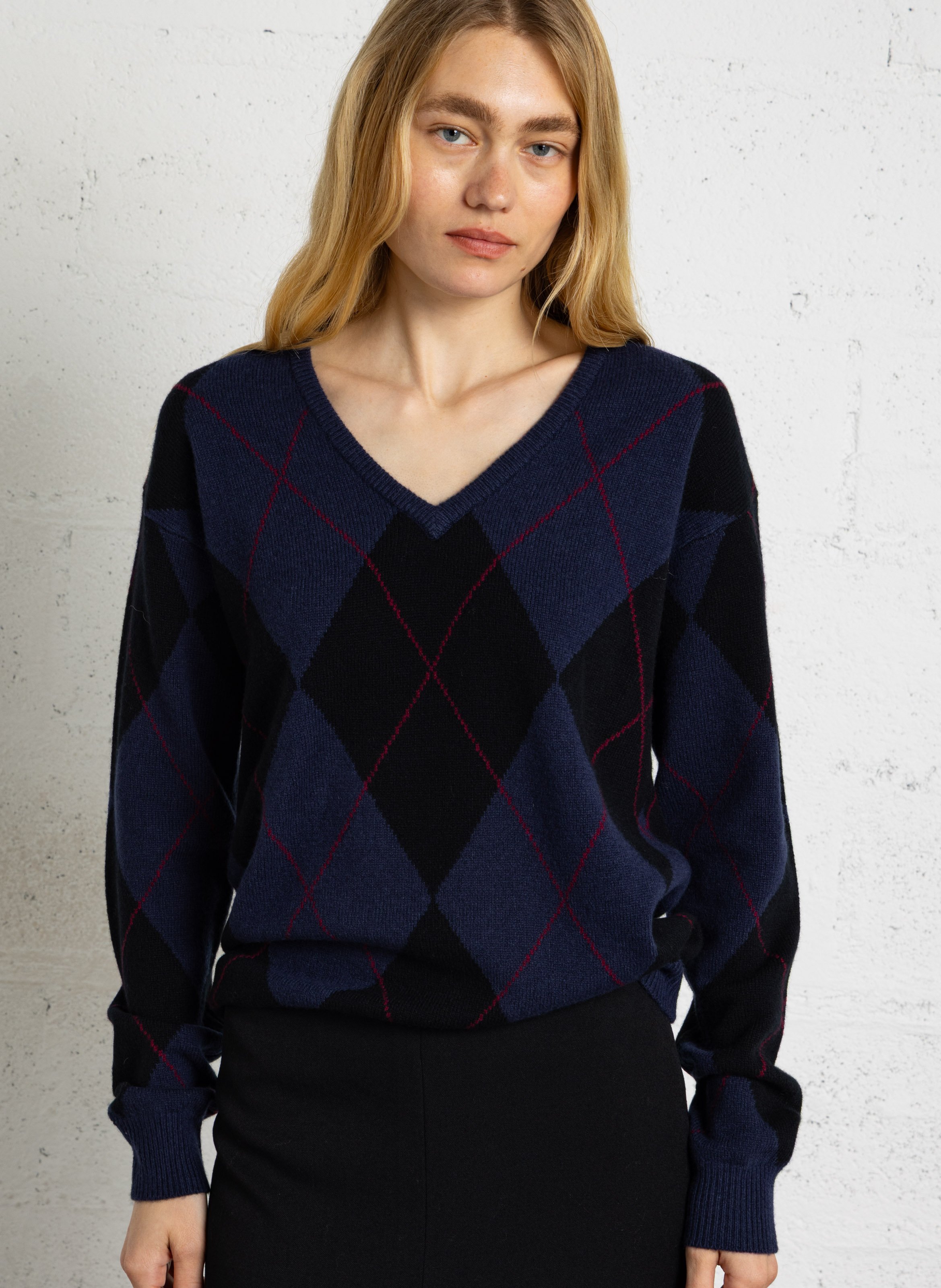 Straight-fit trousers in wool tartan check LAURENCE BRAS Blue