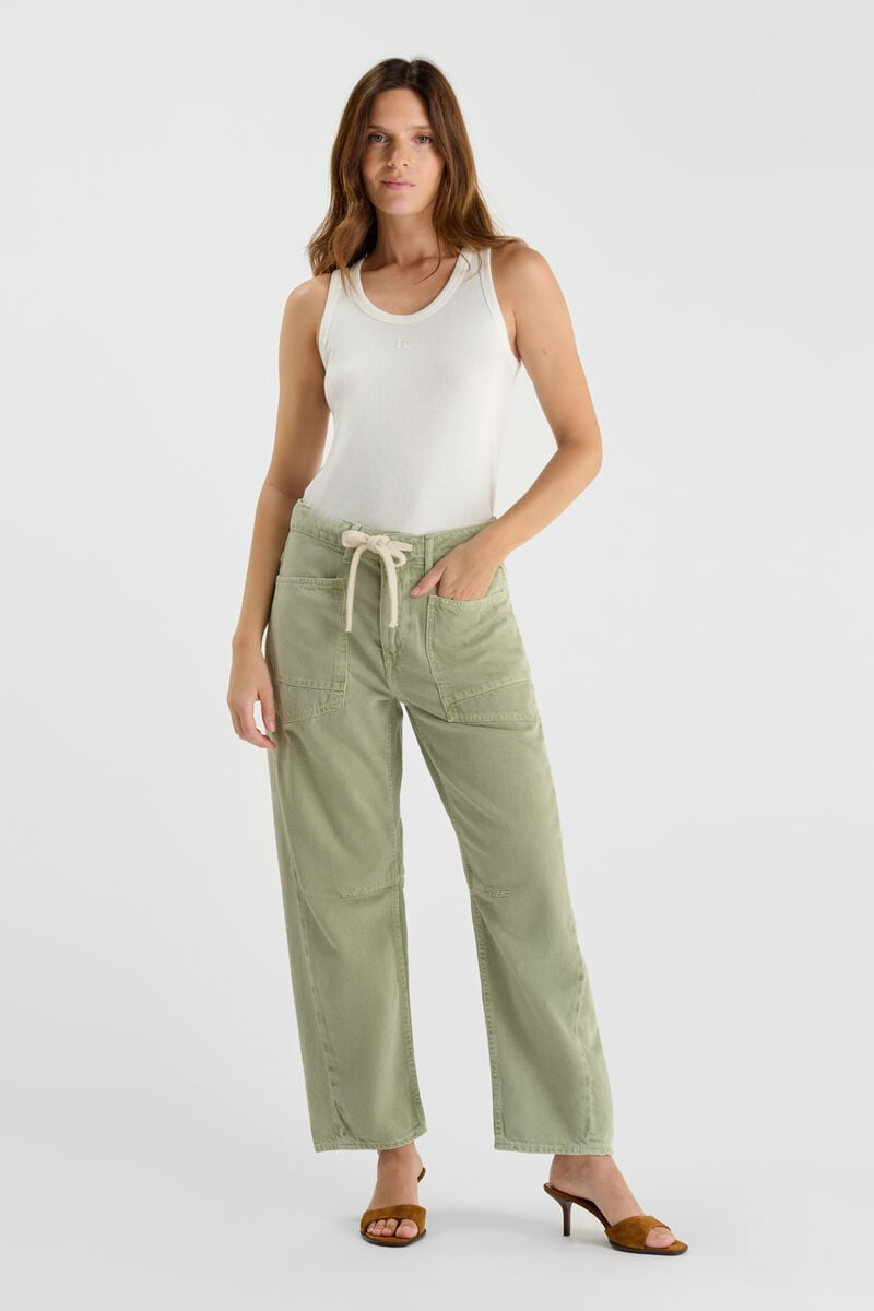 Loose-fit zip jeans LE TEMPS DES CERISES Green