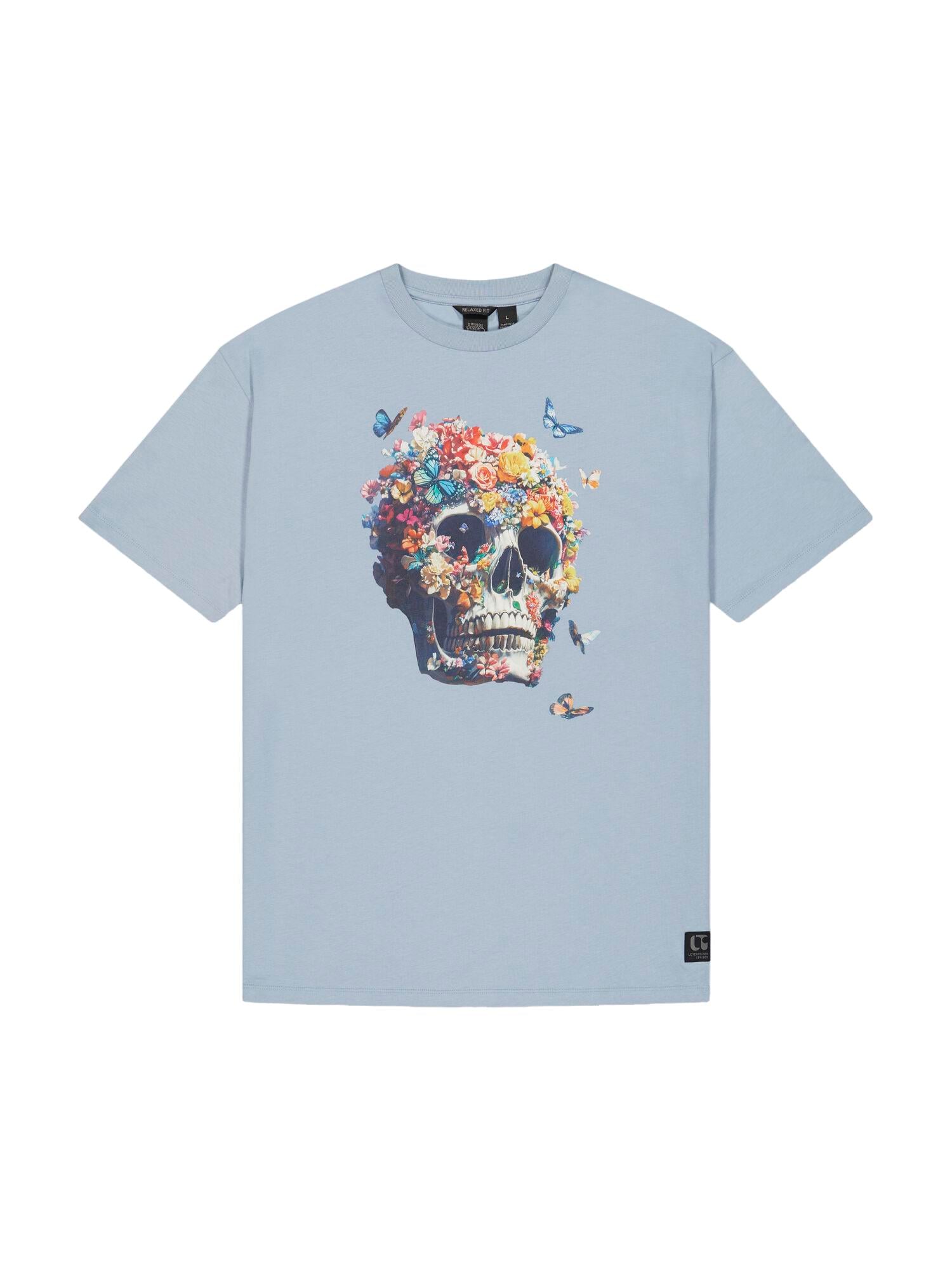 Printed round-neck T-shirt LE TEMPS DES CERISES Blue