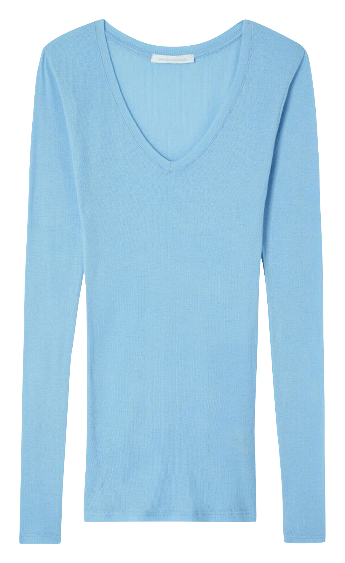 Tailliertes V-Ausschnitt T-Shirt aus Baumwolle AMERICAN VINTAGE Blau