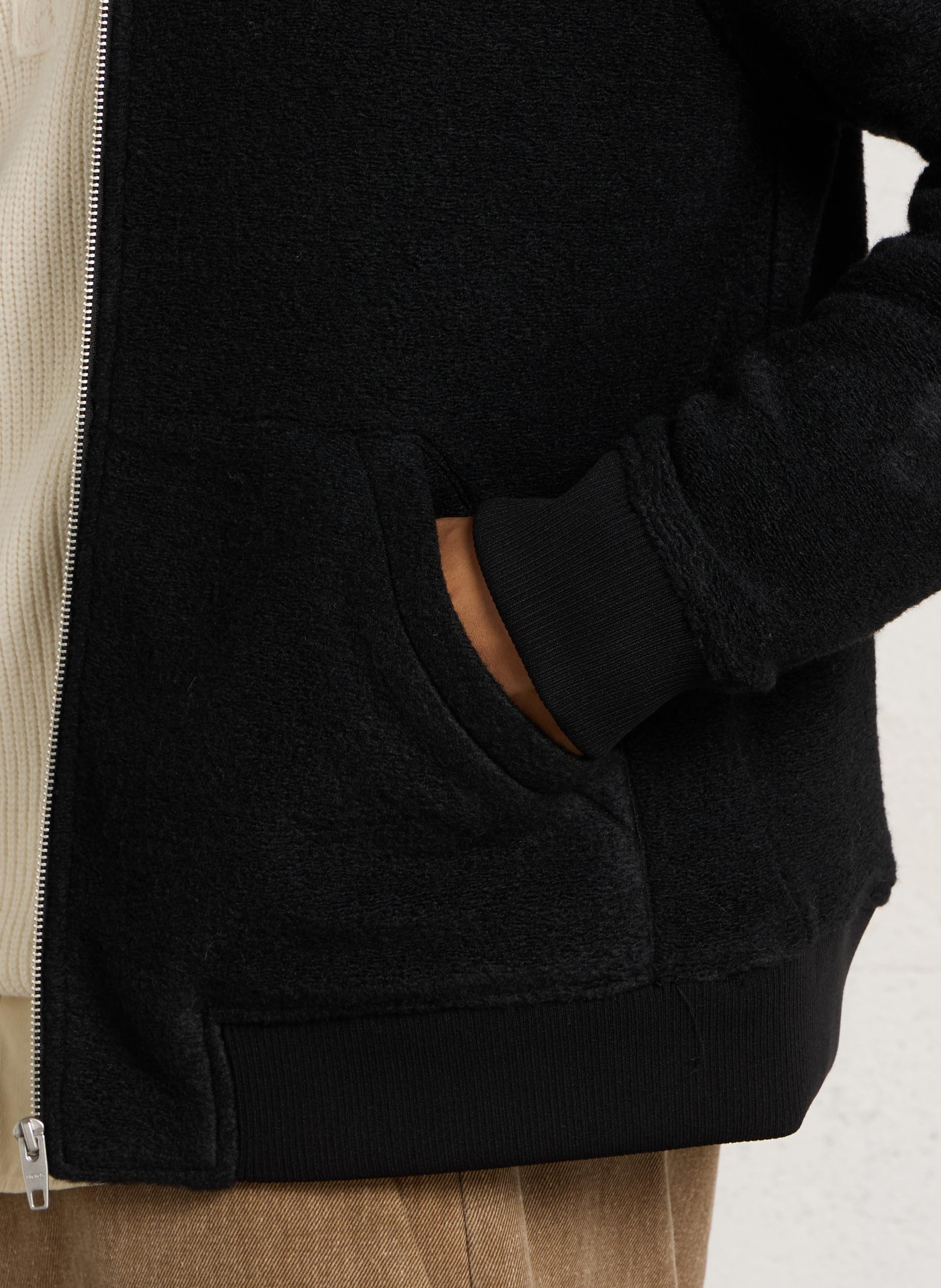 Veste droite col teddy  IKKS Noir
