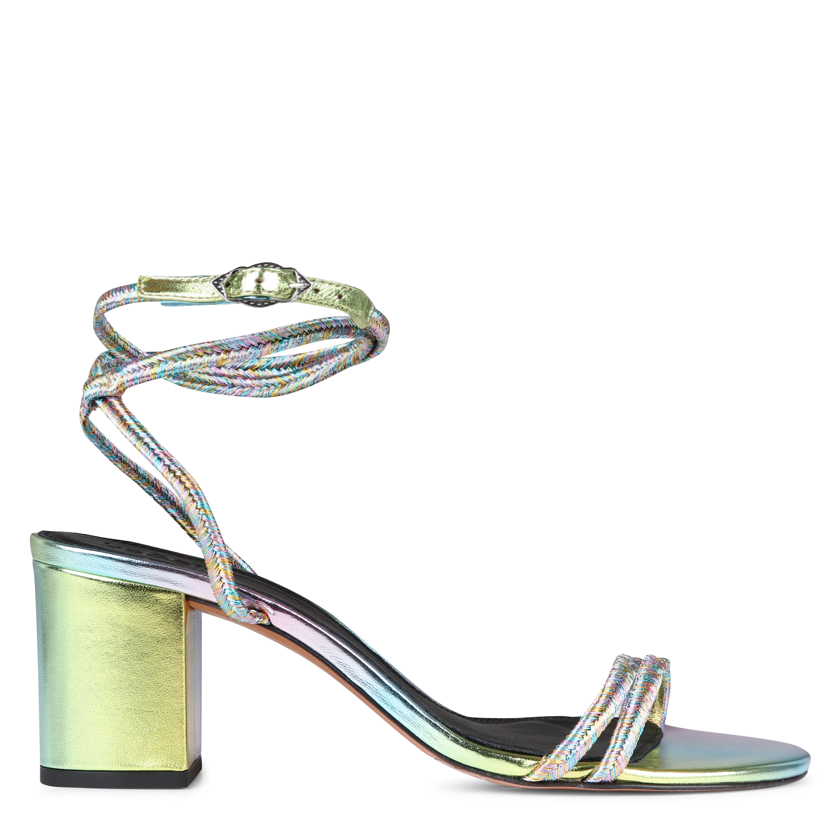 Leren sandalen met hak VeelkleurigBA&SH