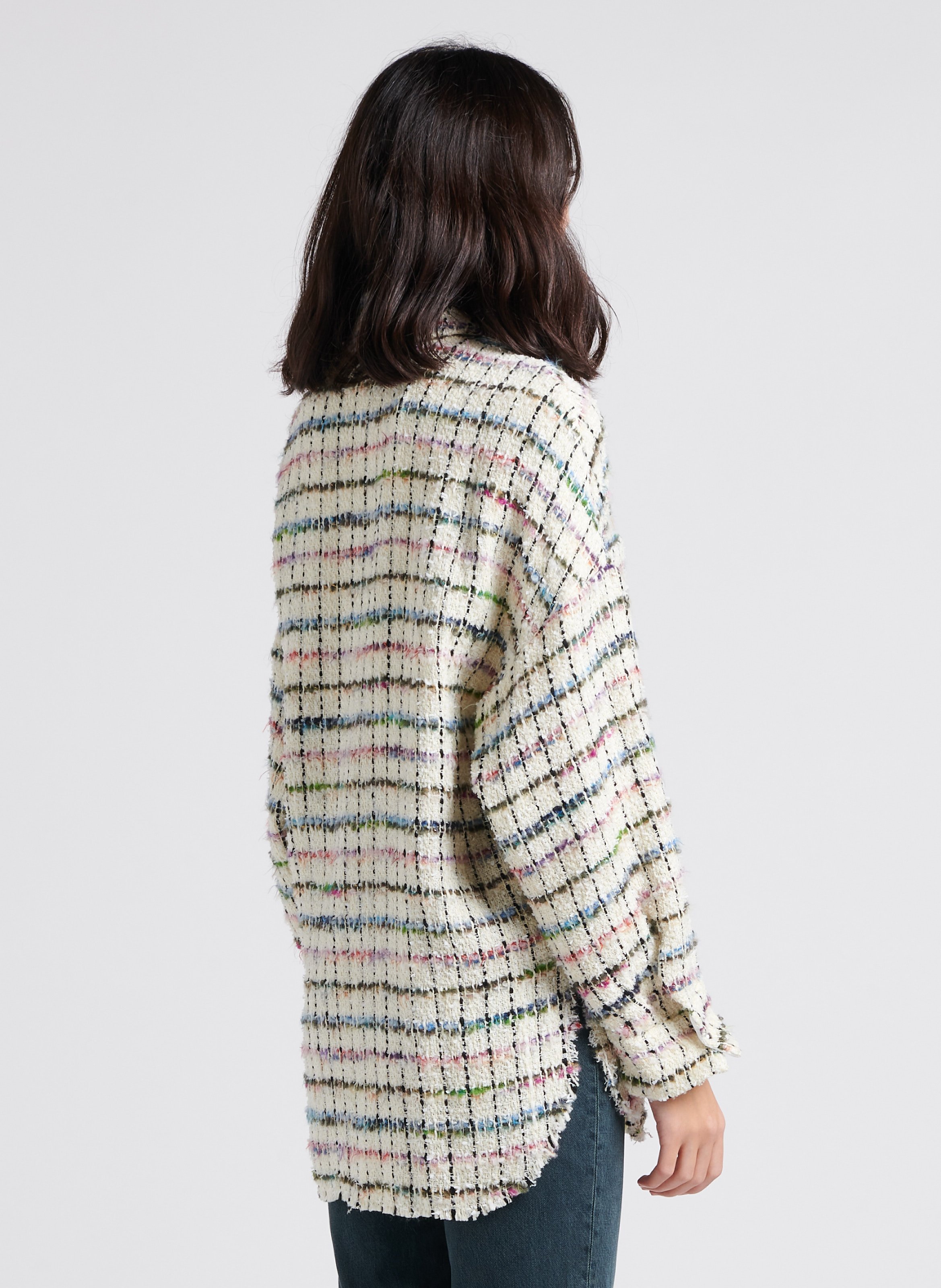 Tweed overshirt with classic collar IRO Beige