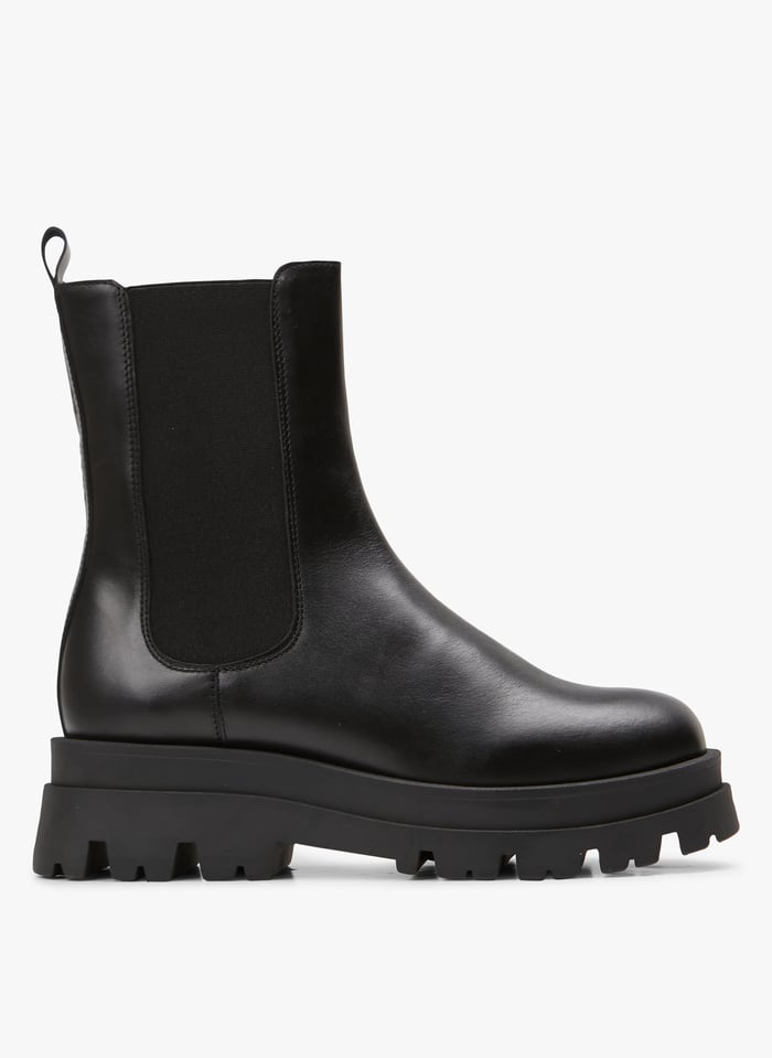 Black Leather ankle boots