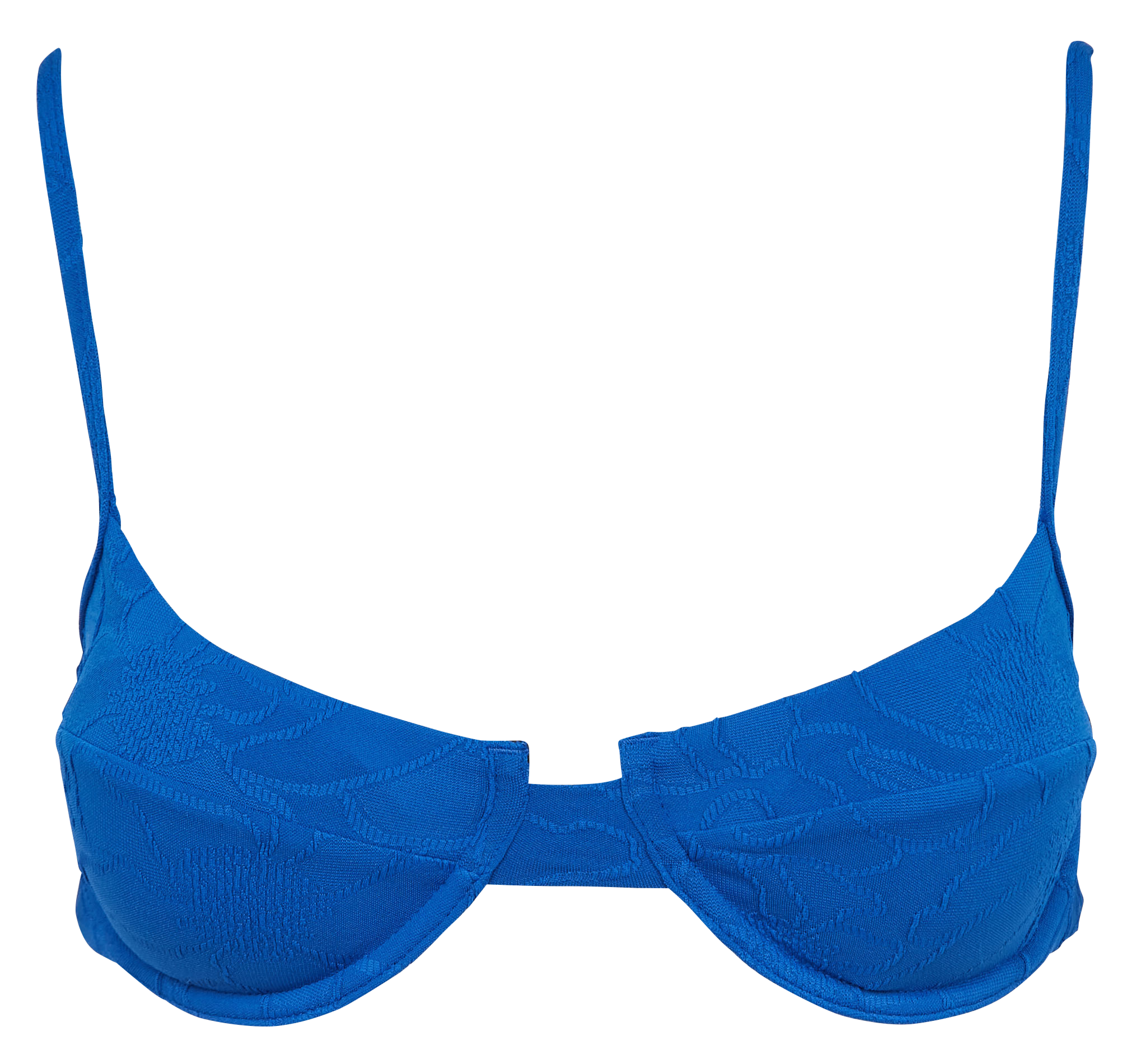 Haut de maillot balconnet en jacquard ROBIN COLLECTION Bleu