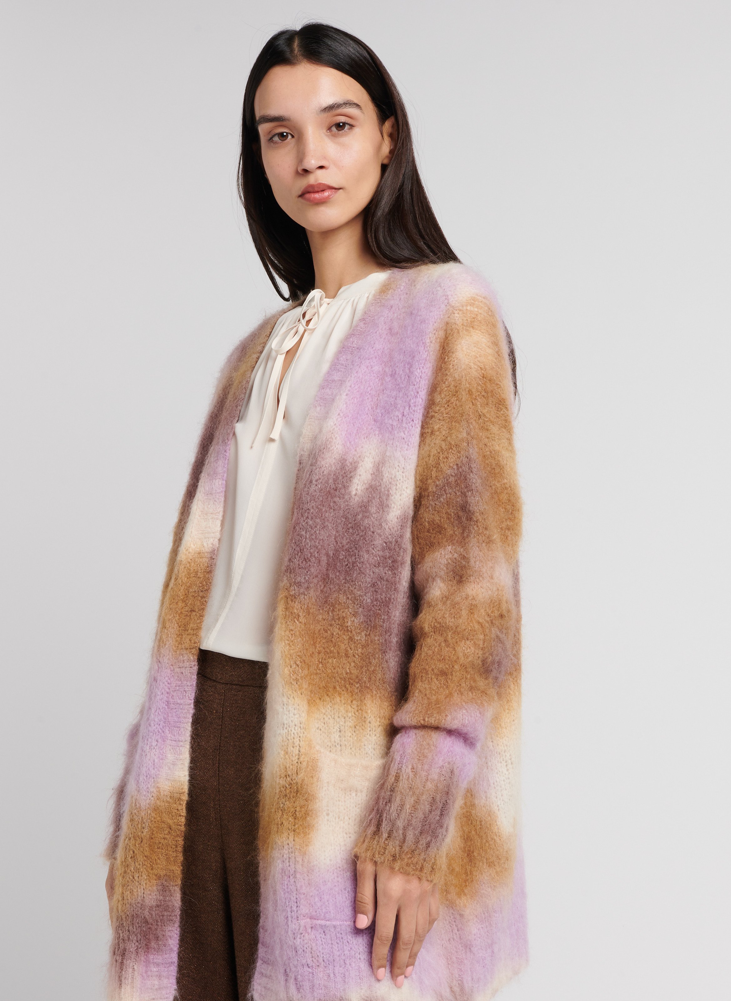 Gilet long ample Violet