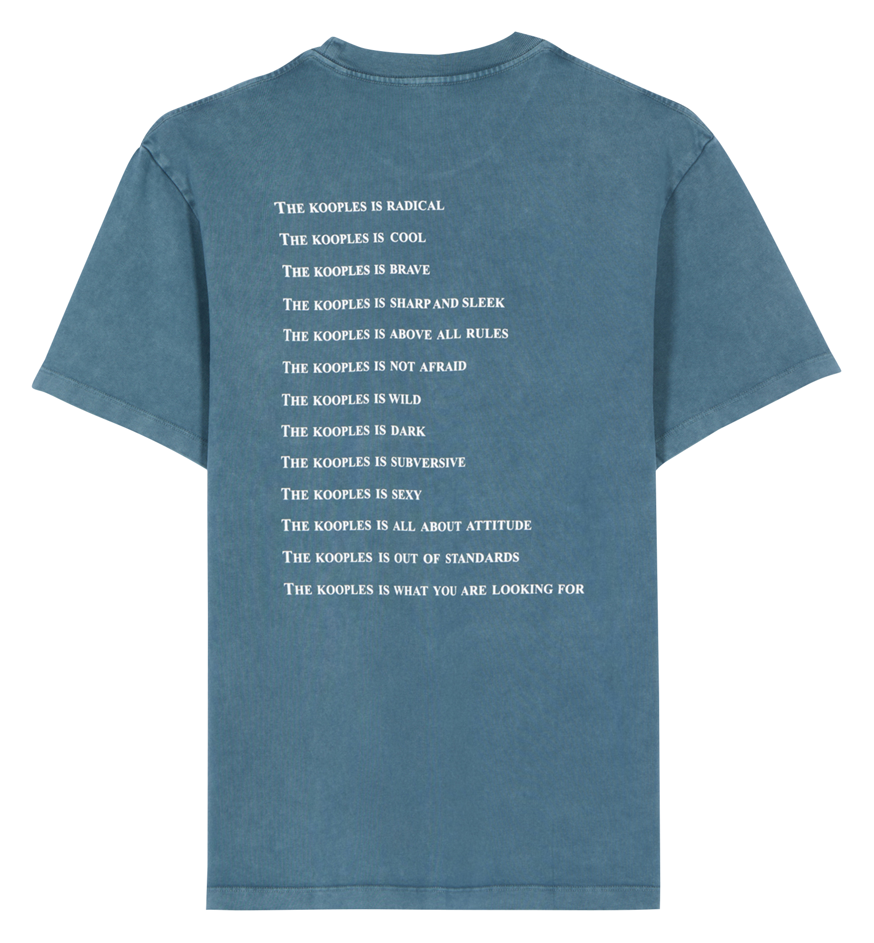 Tee-shirt col rond droit en coton sérigraphié THE KOOPLES Bleu