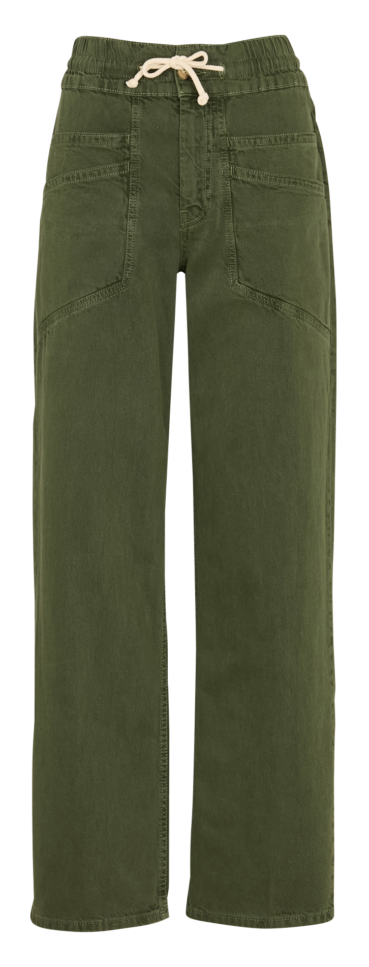 Pantalon droit en coton mélangé BA&SH Kaki