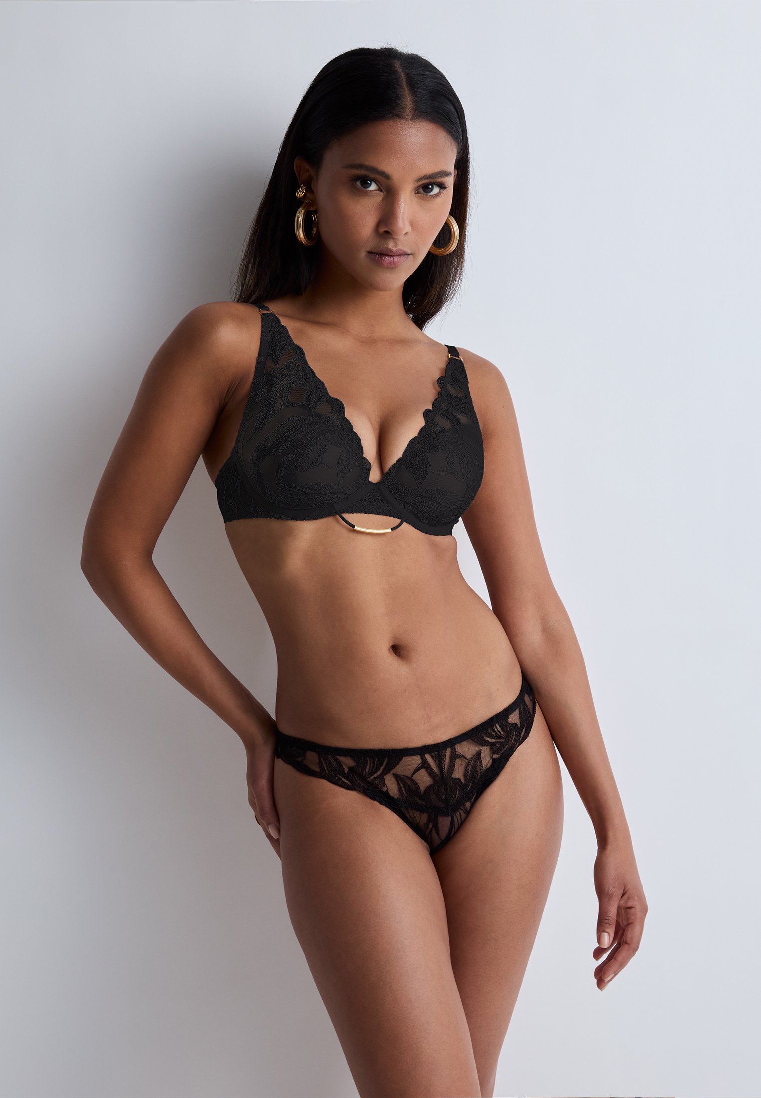 Cotton tanga AUBADE Black