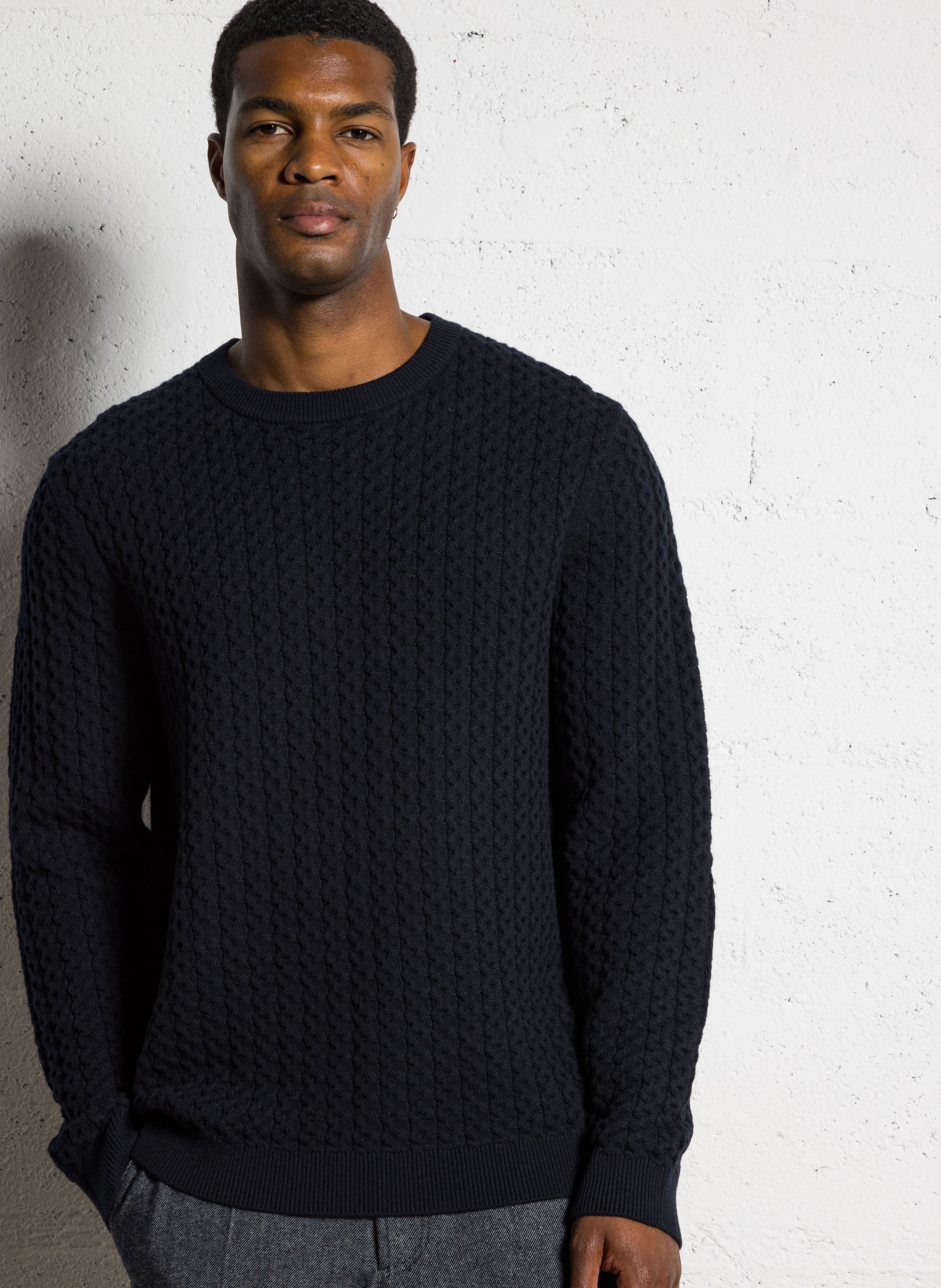 Straight wool-blend sweater IKKS Blue
