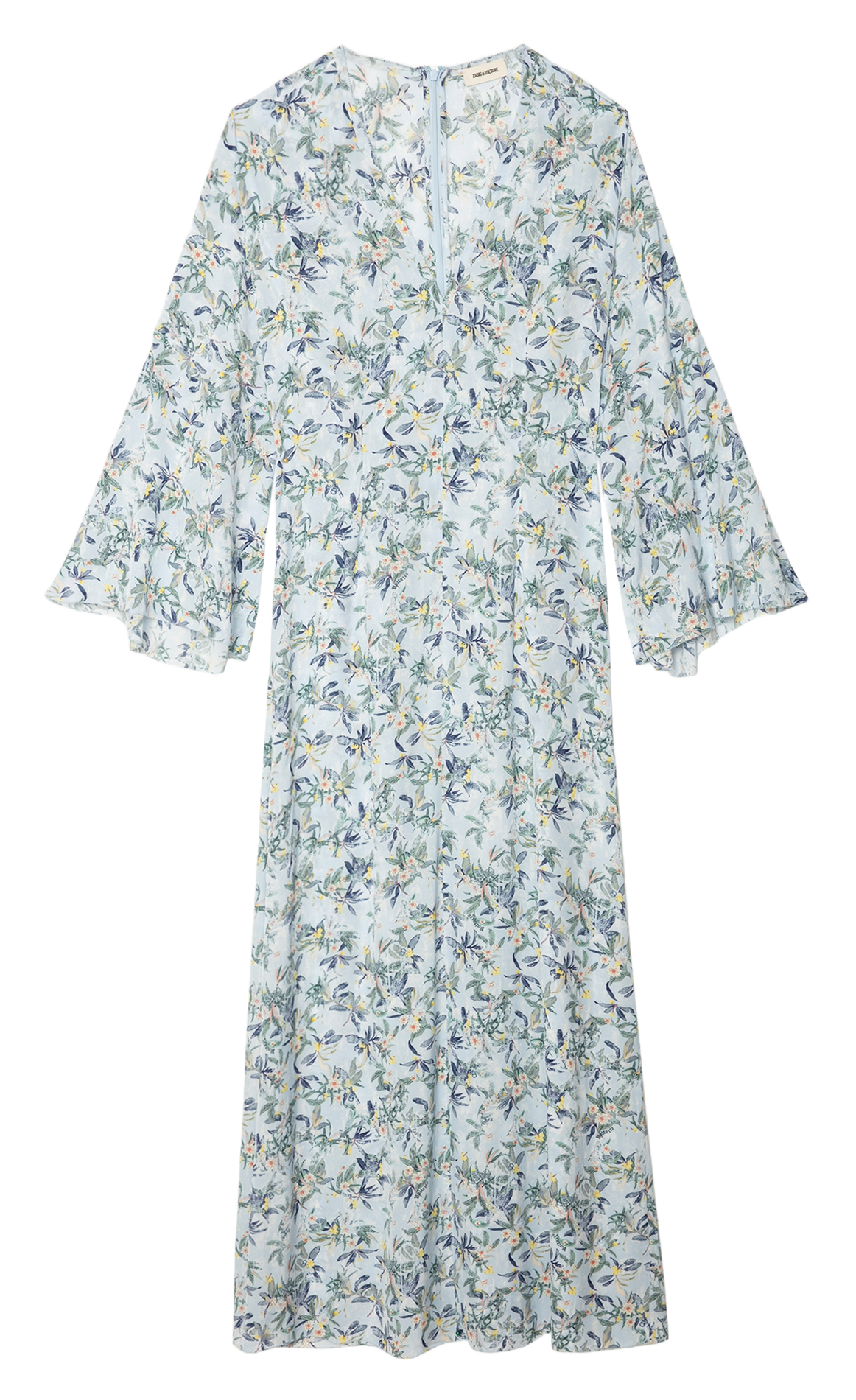 Robe longue col v à imprimé floral ZADIG&VOLTAIRE Bleu