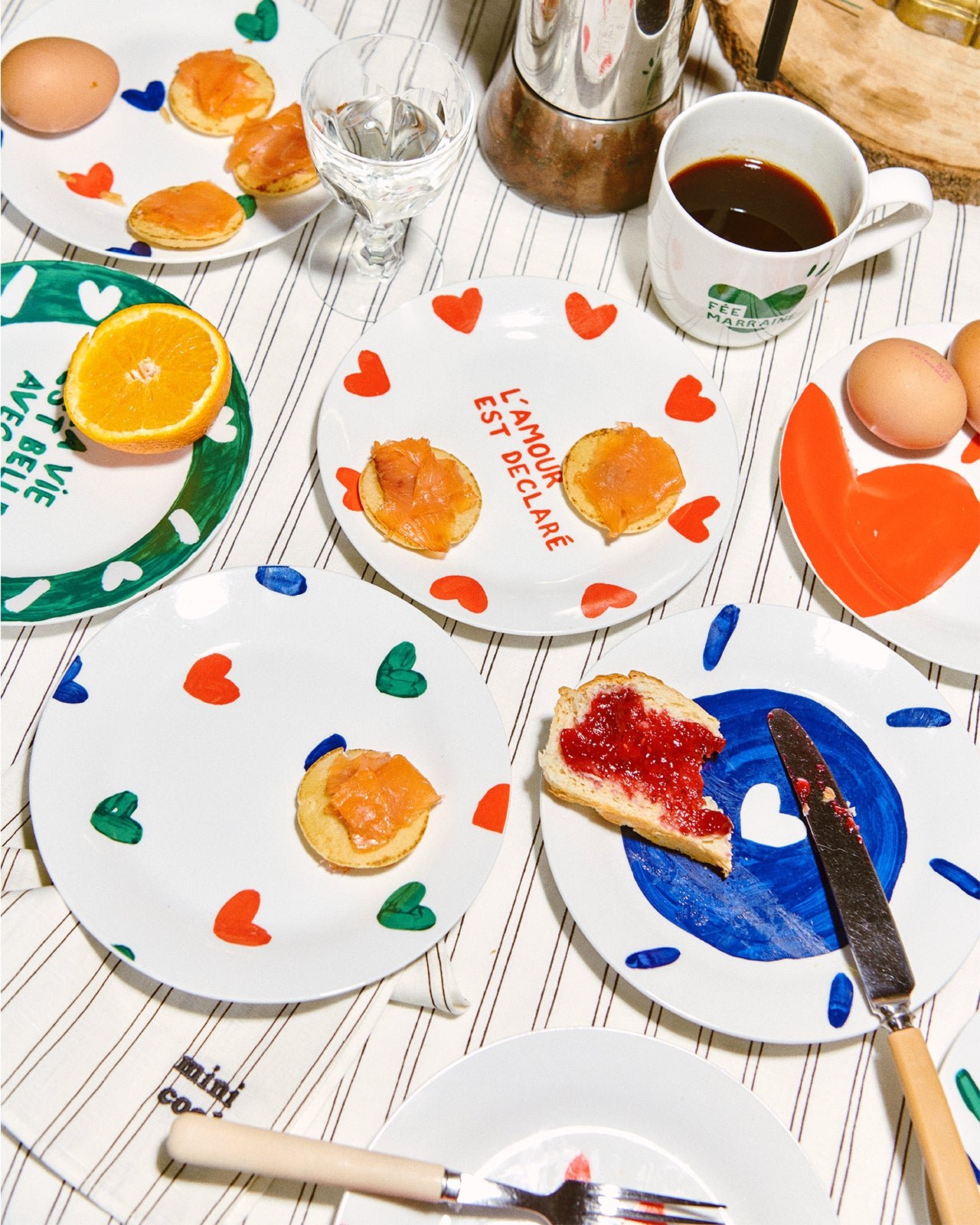 L'assiette à dessert l'amour est déclaré EMOI EMOI Blanc