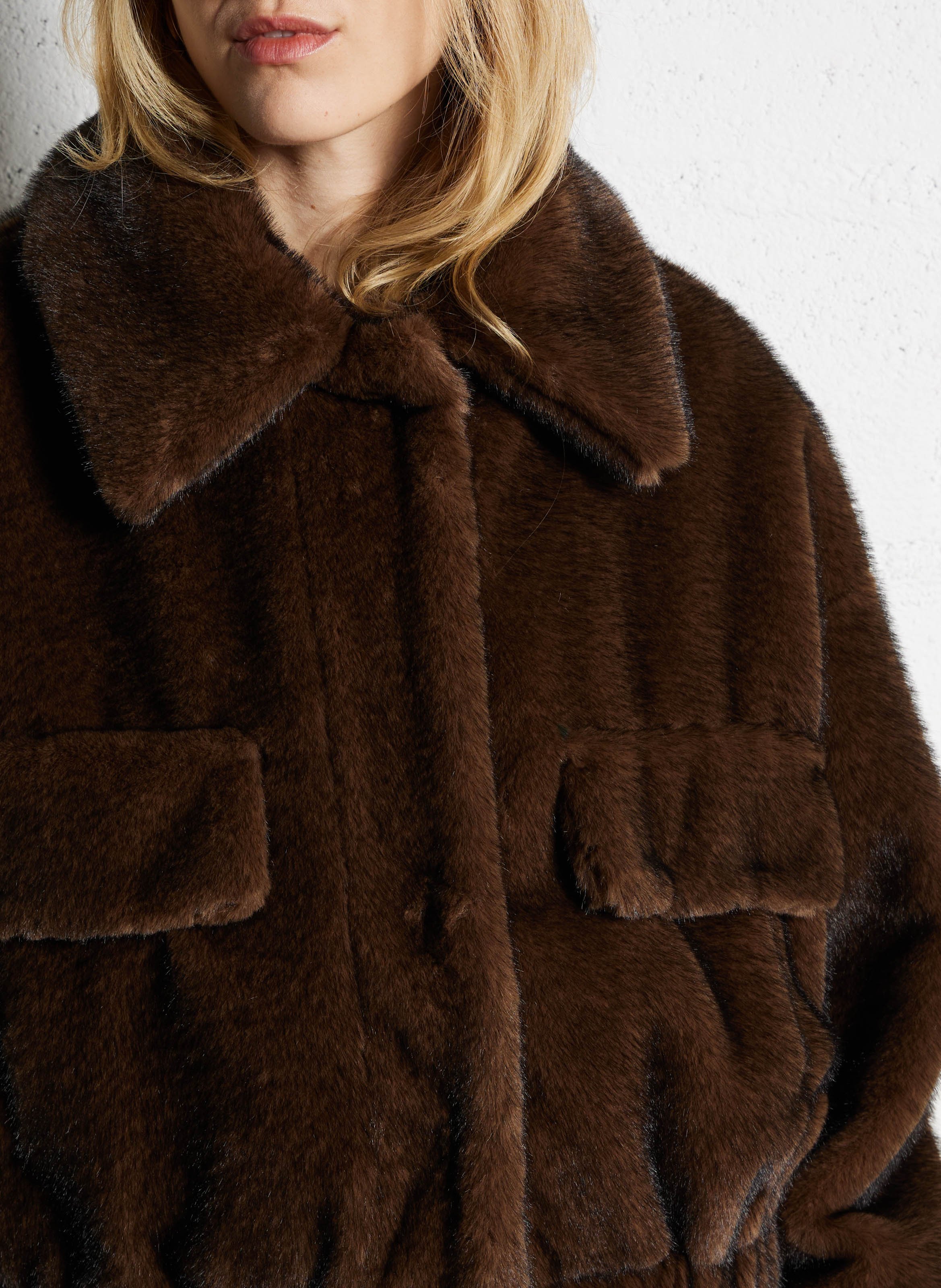 Veste oversize col classique SUNCOO Marron