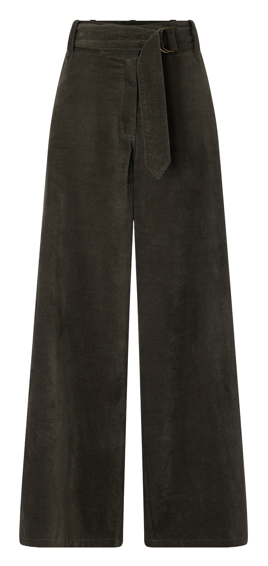 Wide-leg high-waisted cotton-blend pants SESSUN Brown