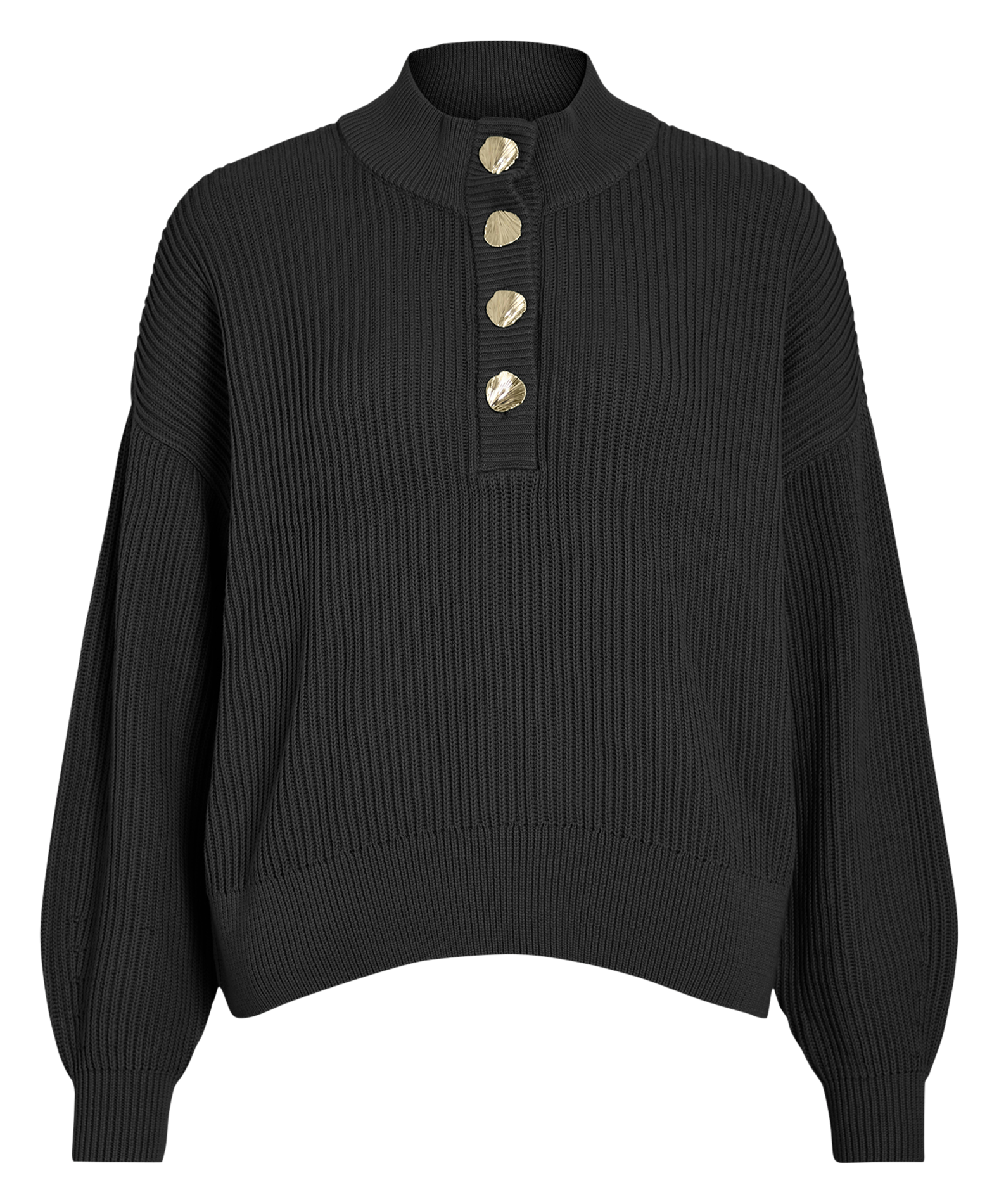 Pull col montant en coton bio VILA Noir