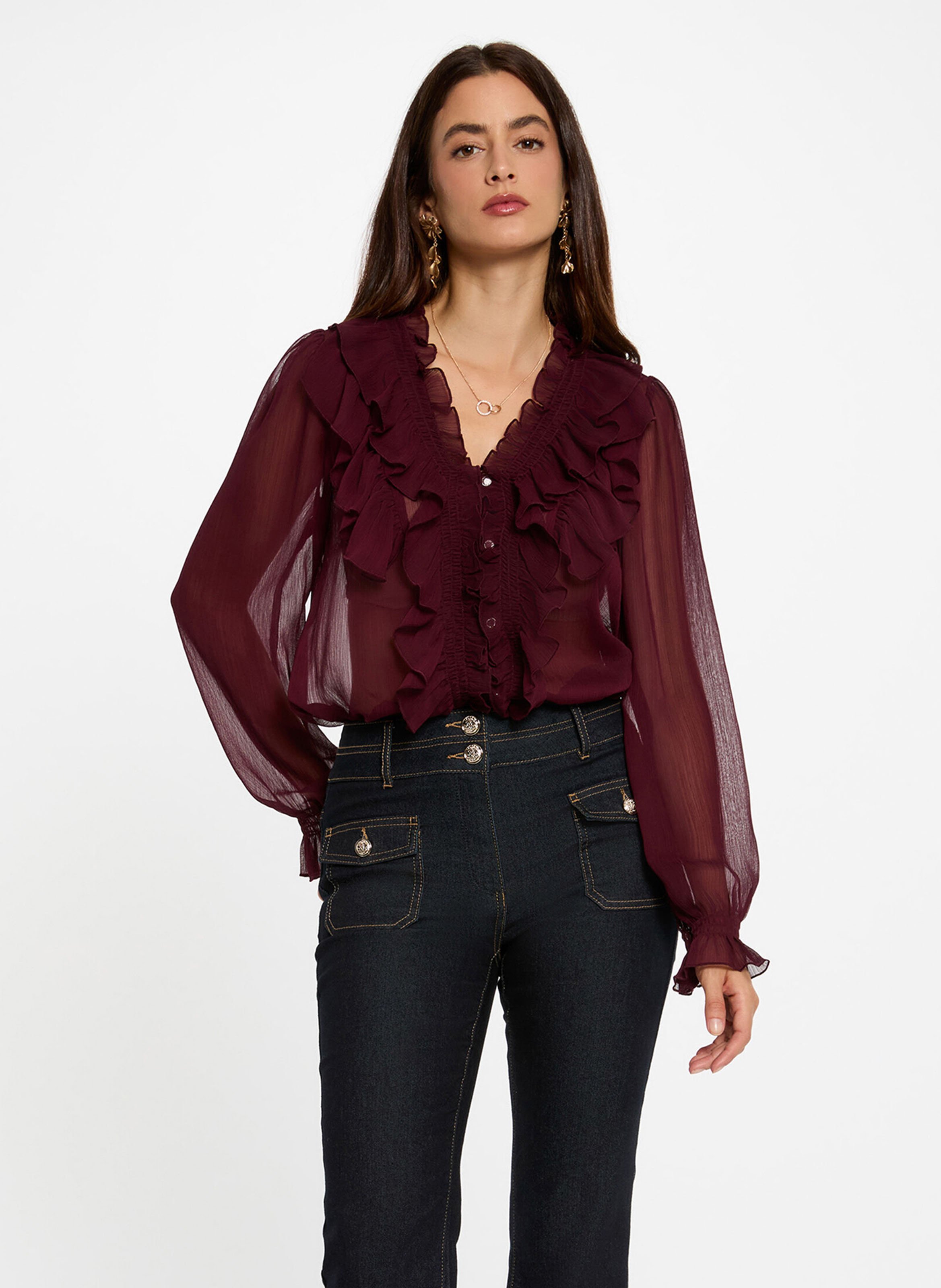 V-neck shirt MORGAN Purple