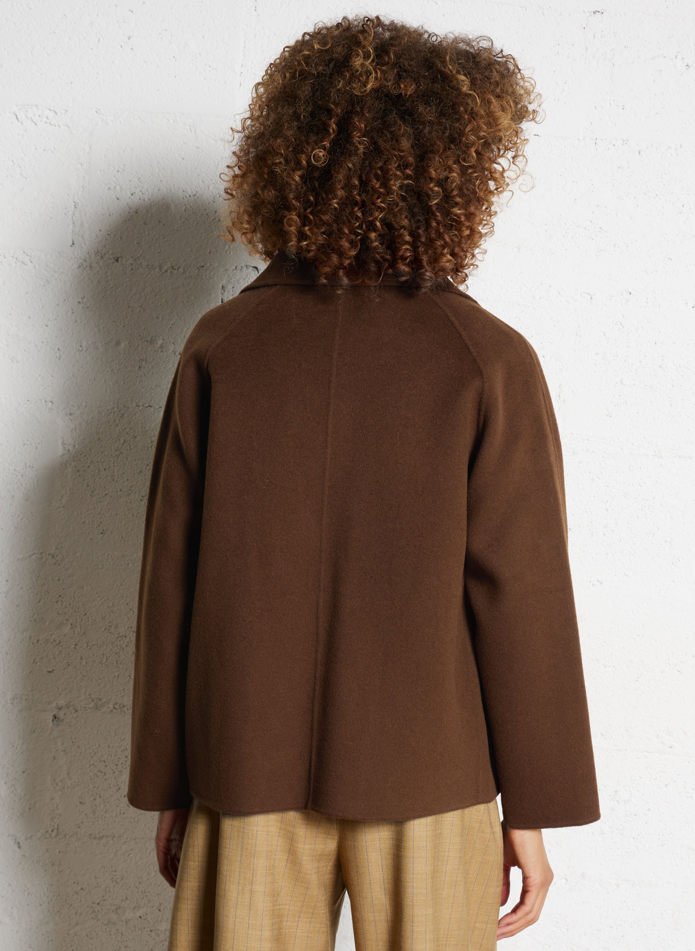 Double-faced wool blend pea coat BELLA JONES Brown