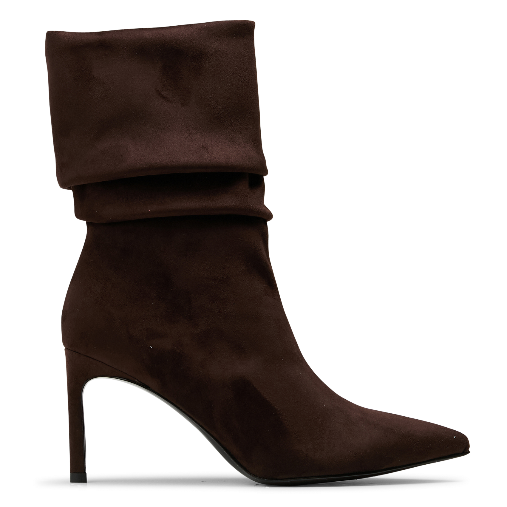 Bottines à talons en cuir velours MI/MAI Marron