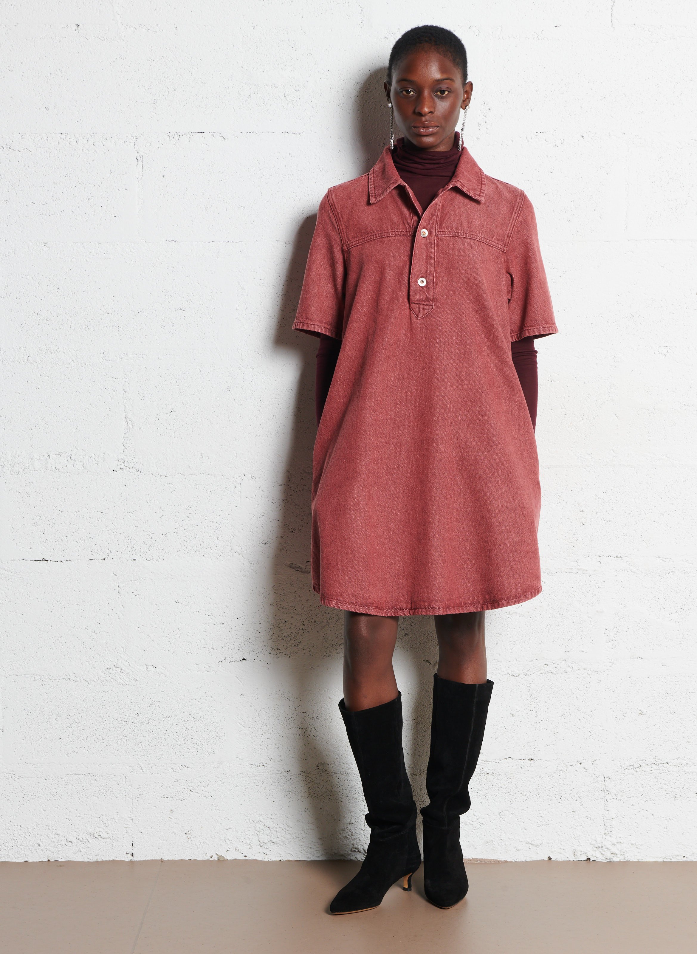 Bottes en cuir velours RIVECOUR Noir