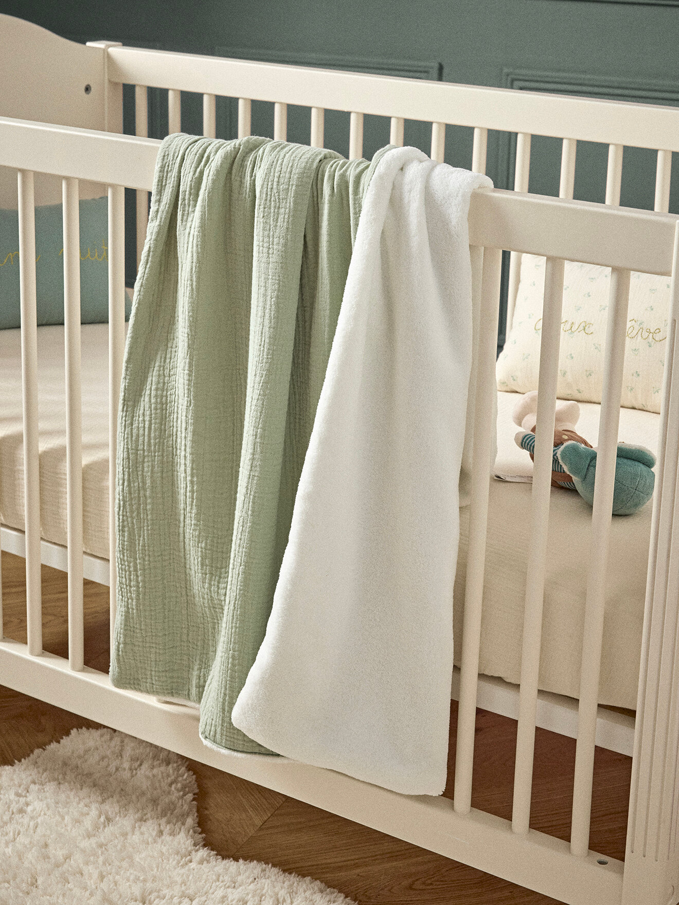 Cotton and micro-fleece plaid CYRILLUS Green