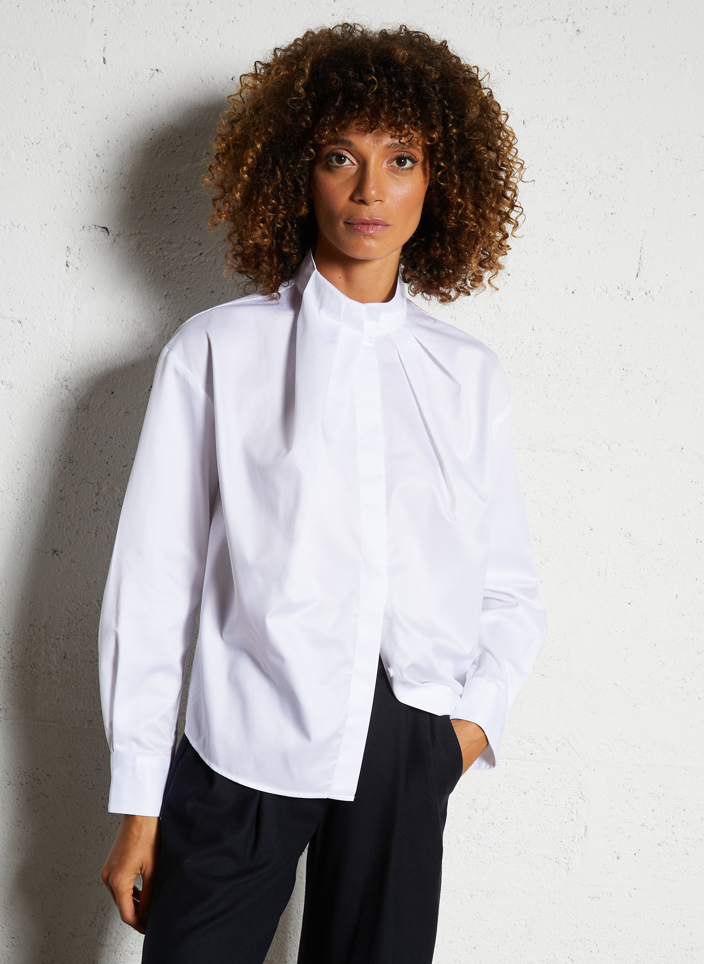 Chemise droite en coton MARGAUX LONNBERG Blanc