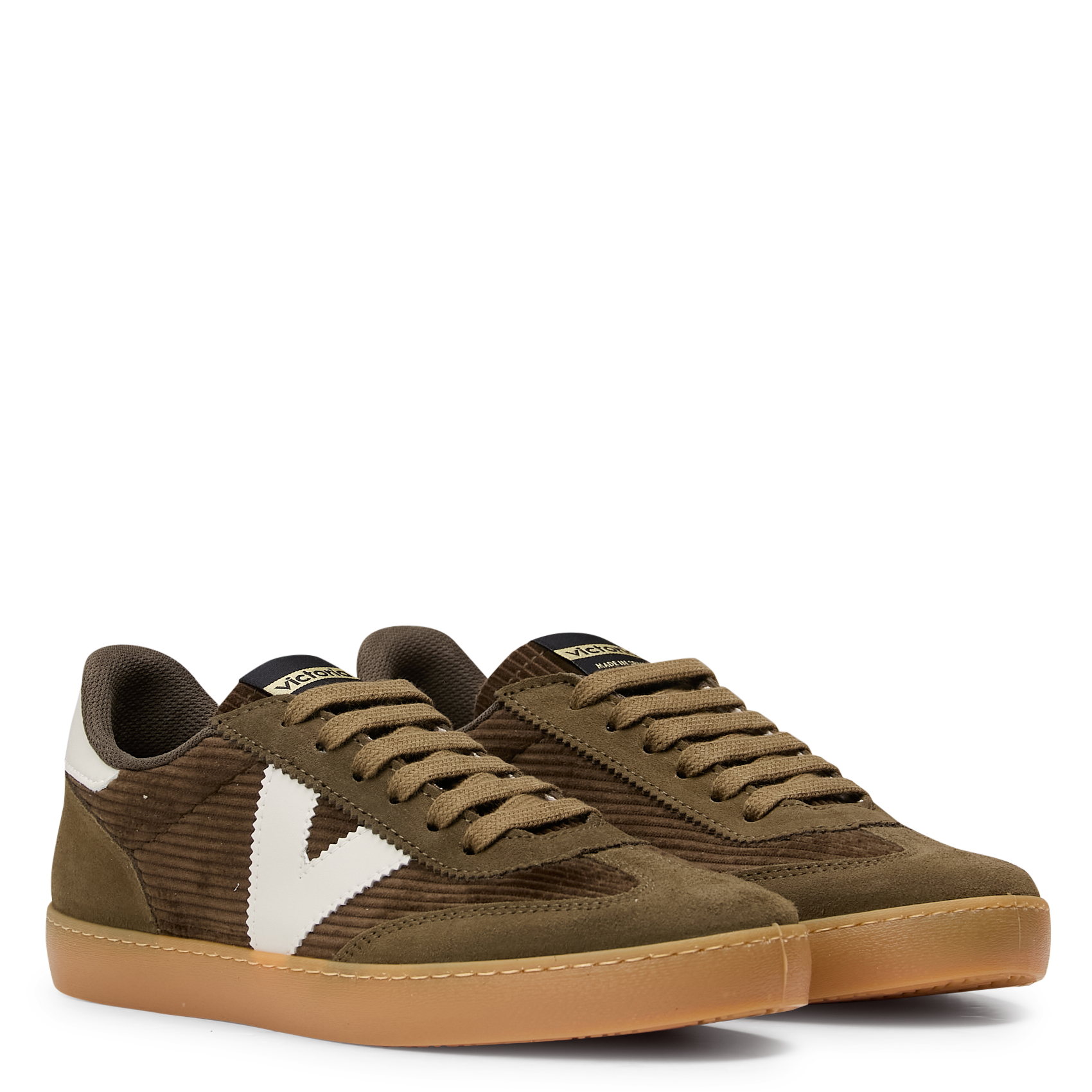 Suede leather low-top sneakers VICTORIA Khaki
