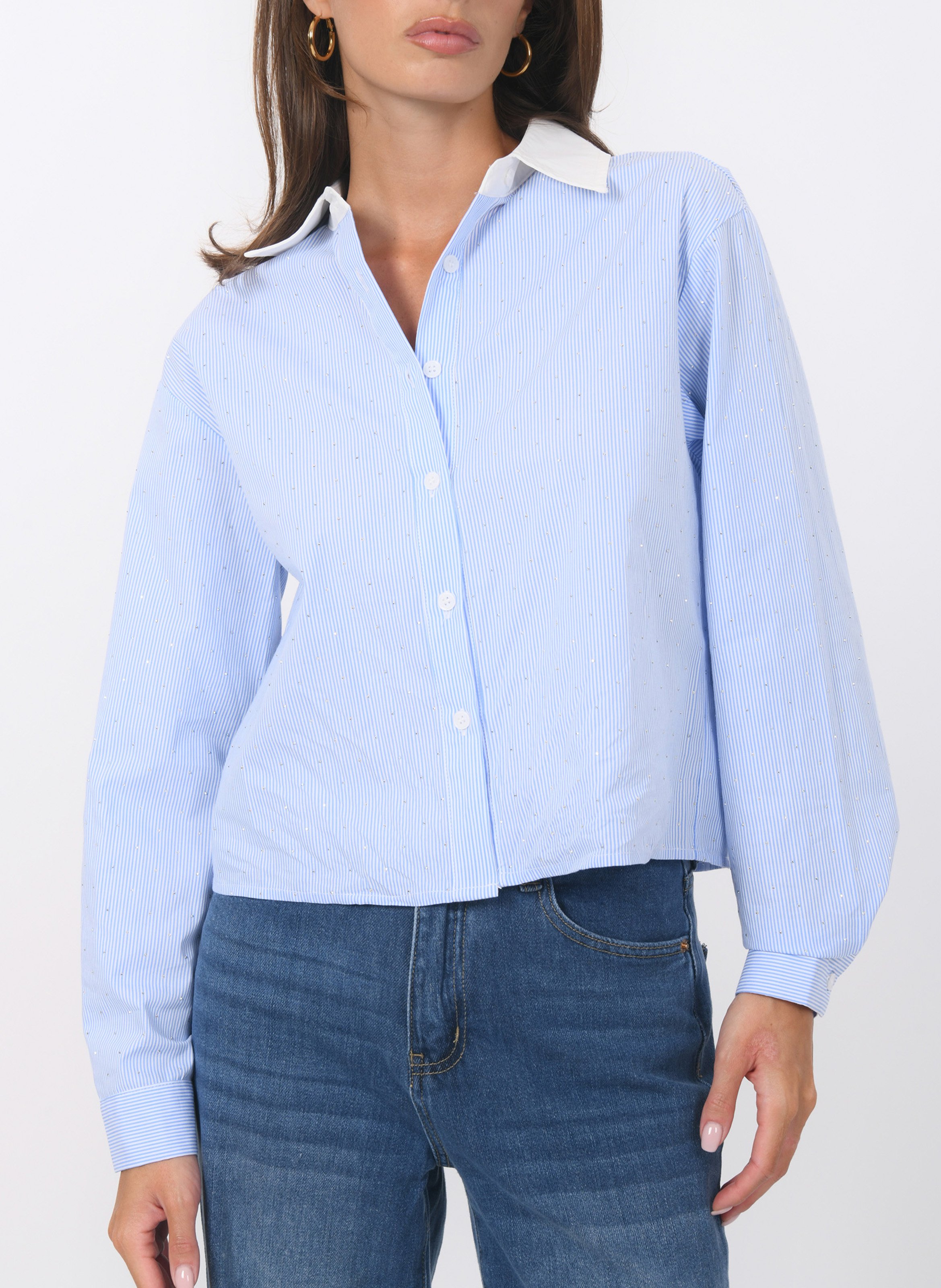 Striped cotton shirt KOOKAI Blue