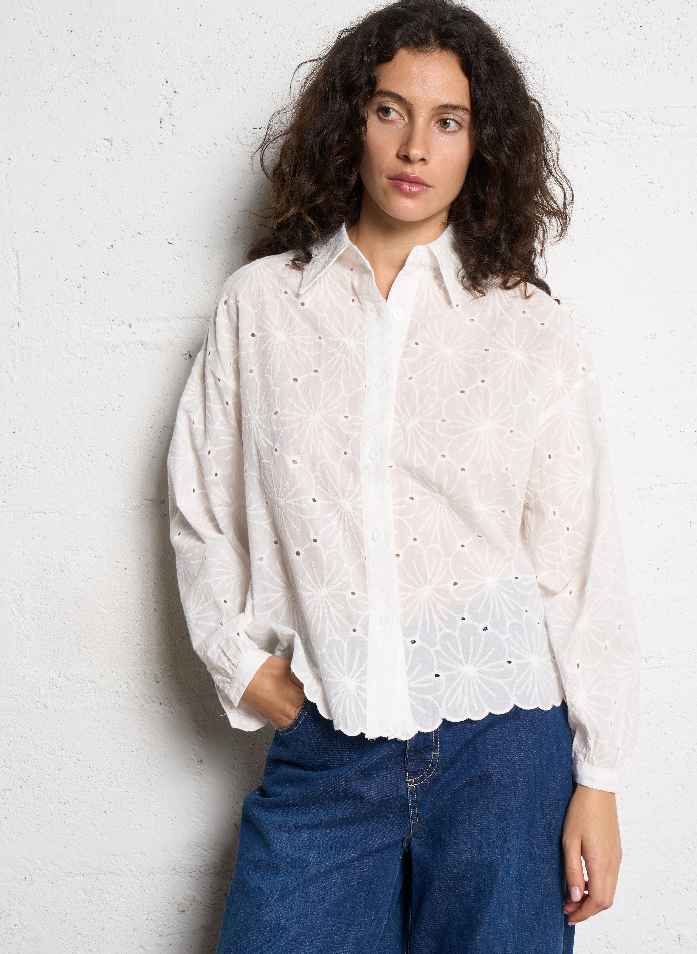 Baumwoll-Bluse THE KORNER Weiss