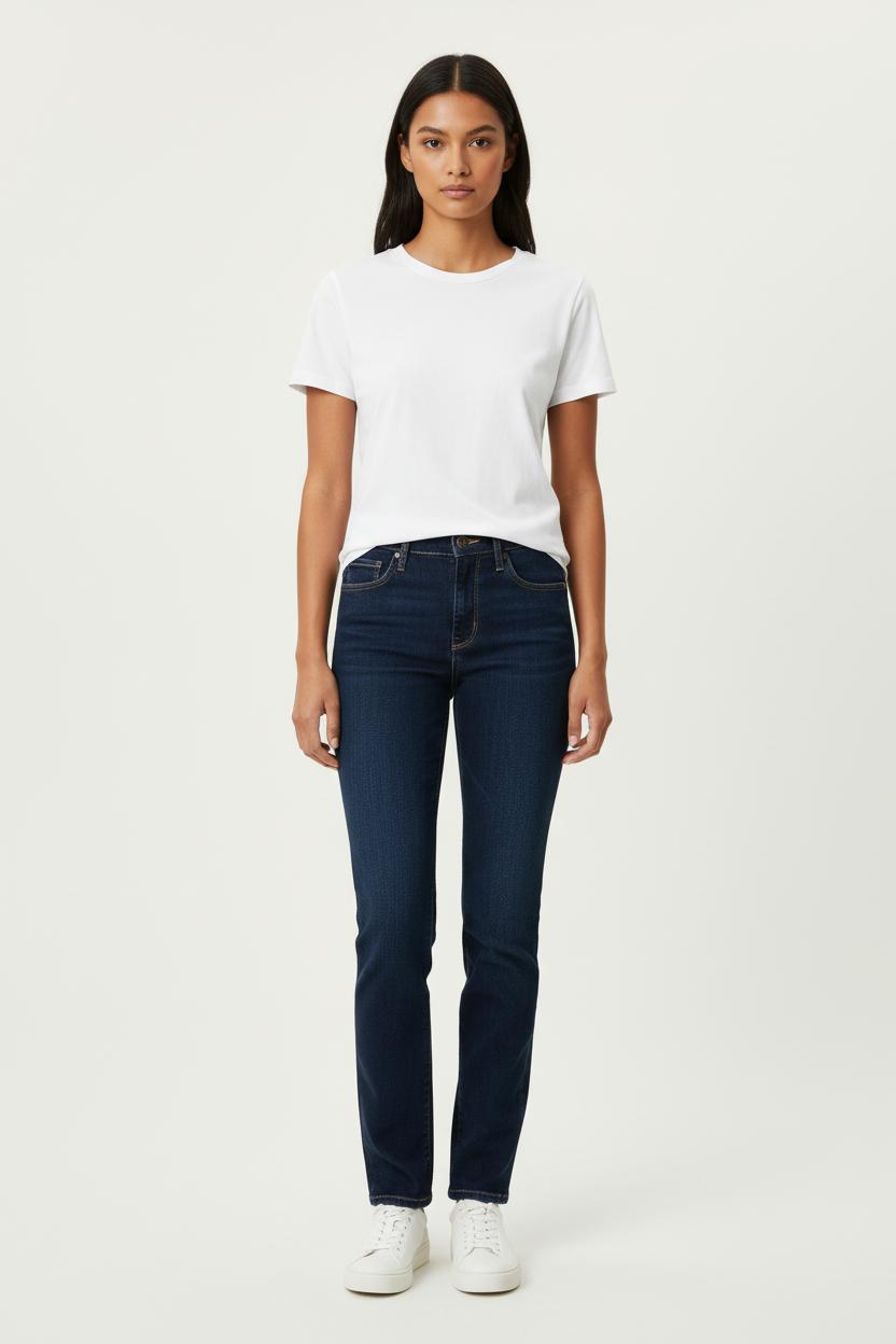 Cropped slim jeans with studs LEVI'S - Seconde main Blue