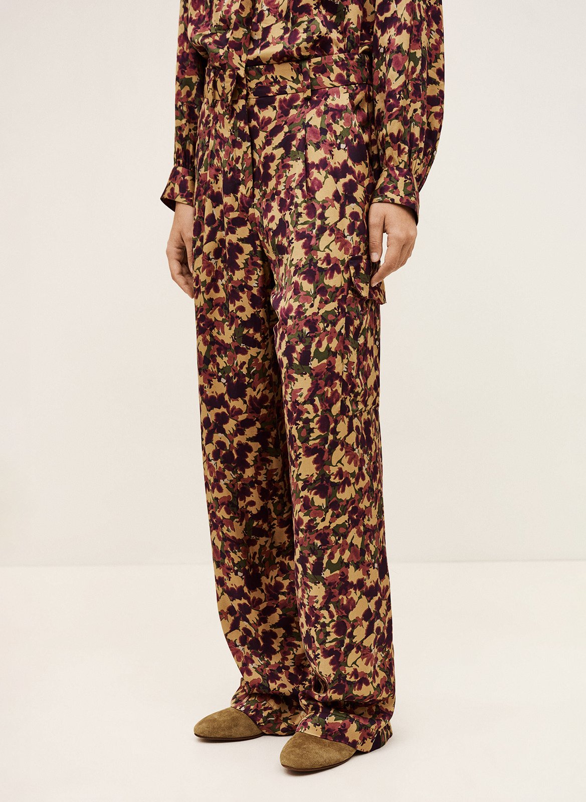 Pantalon droit imprimé BA&SH Orange