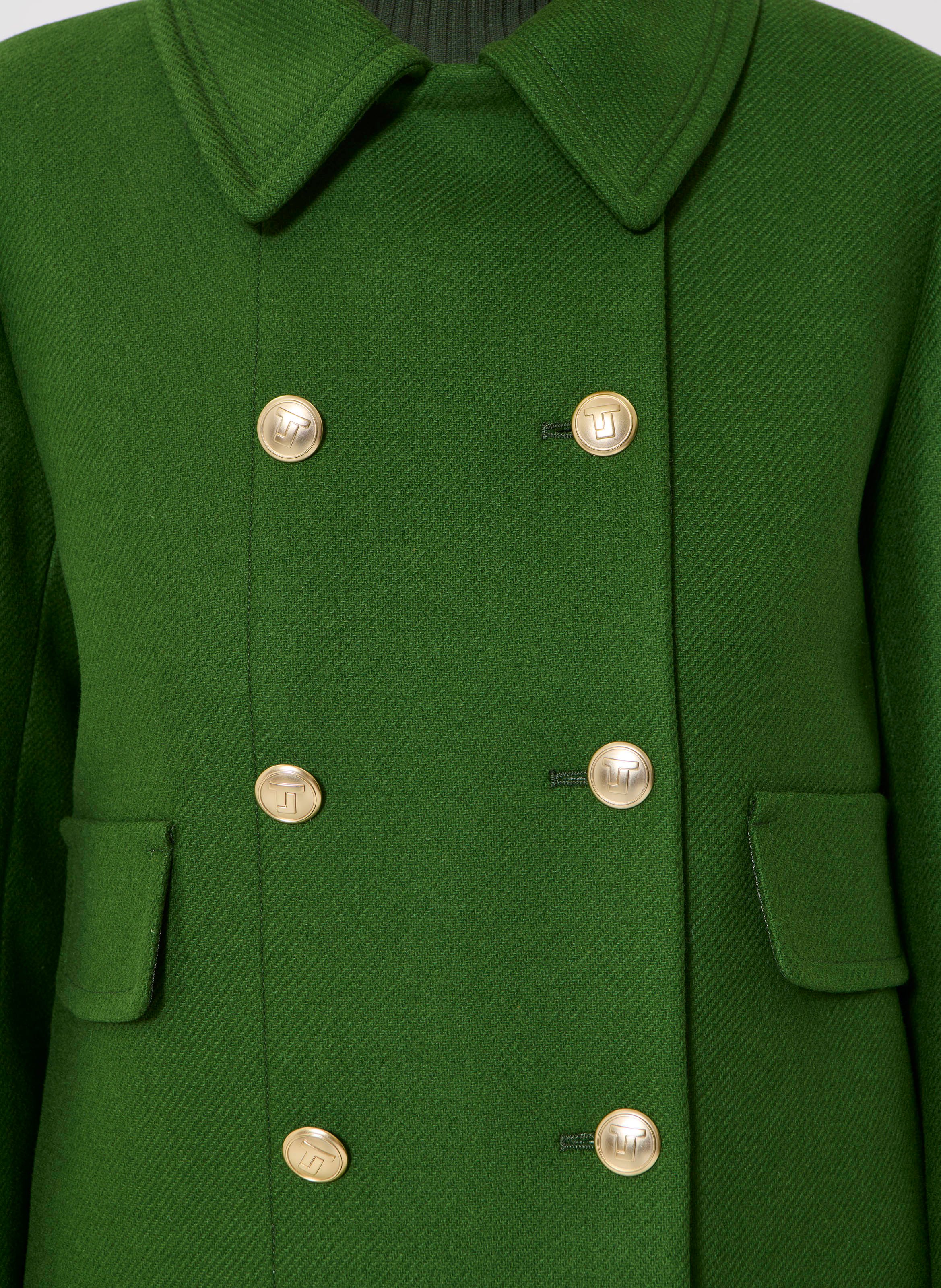 Cappotto dritto collo classico in misto lana TARA JARMON Verde