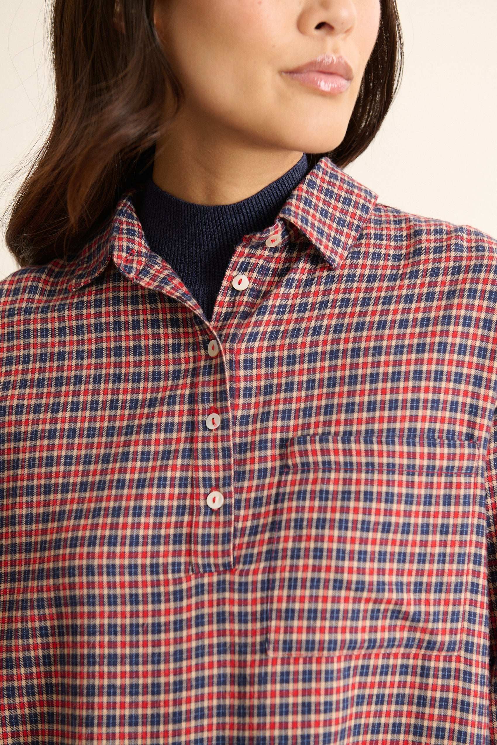 Checked shirt dress GARANCE PARIS Red